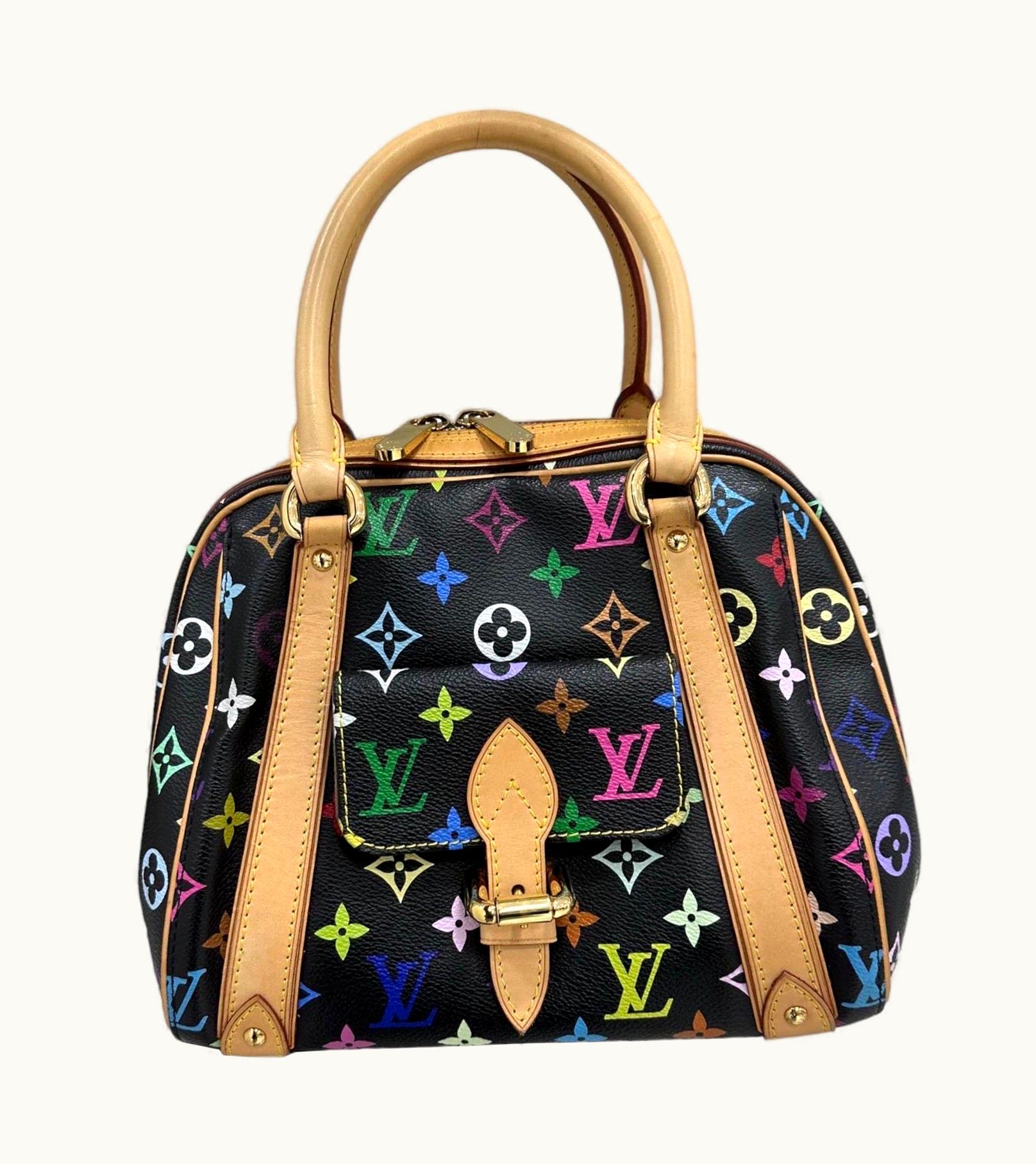 Louis Vuitton Priscilla Gm Takashi Murakami Multicolo Leather Top Handle Bag