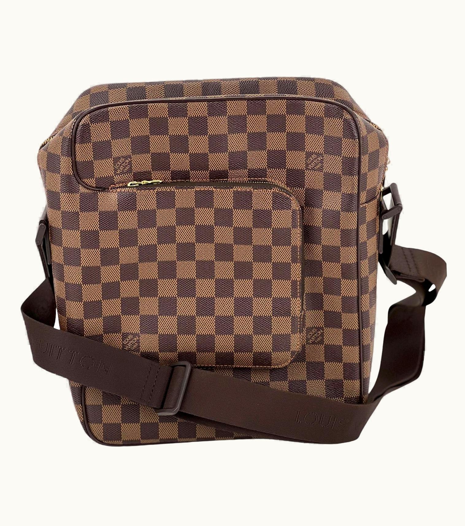 Louis Vuitton Men' Messenger Olaf mm Damier Ebene Briefcase Messenger Bag