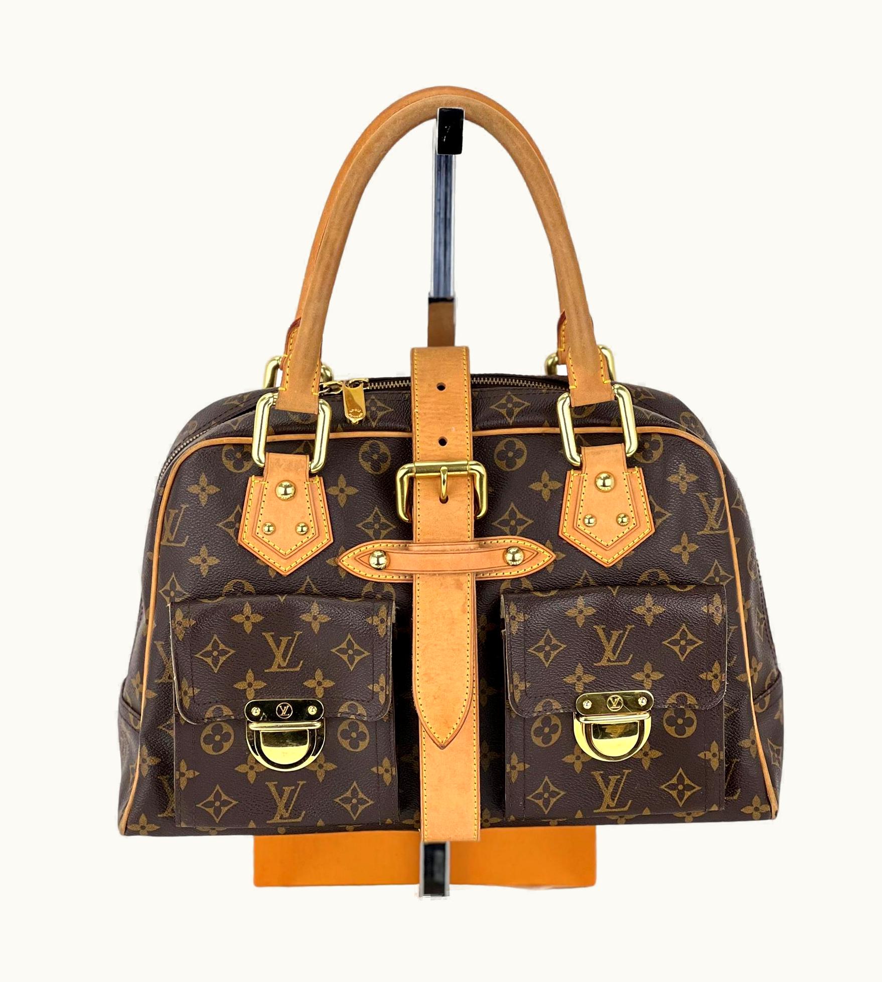 Louis Vuitton Hand Bag Manhattan Gm Monogram Canvas Shoulder Added Insert