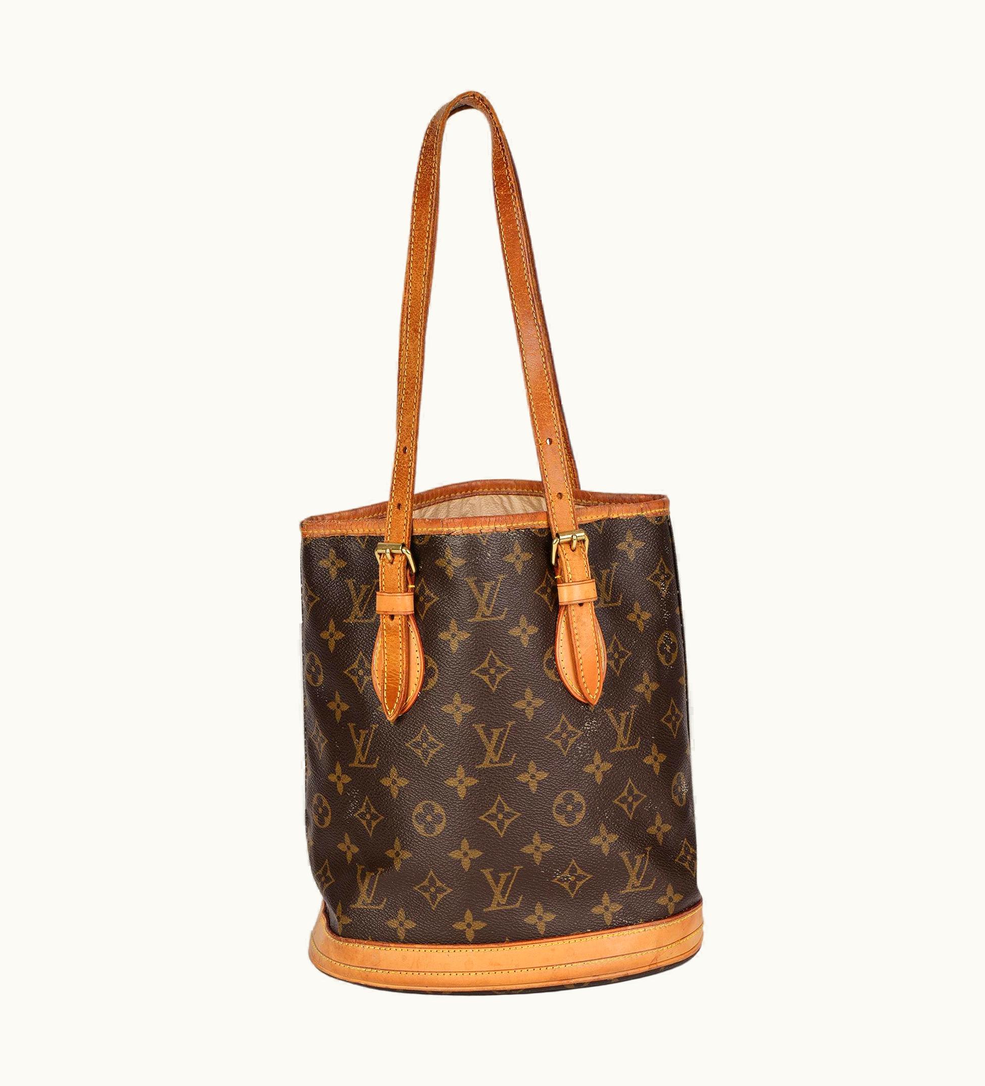 Louis Vuitton Brown Monogram Coated Canvas & Vachetta Leather Vintage Bucket Bag