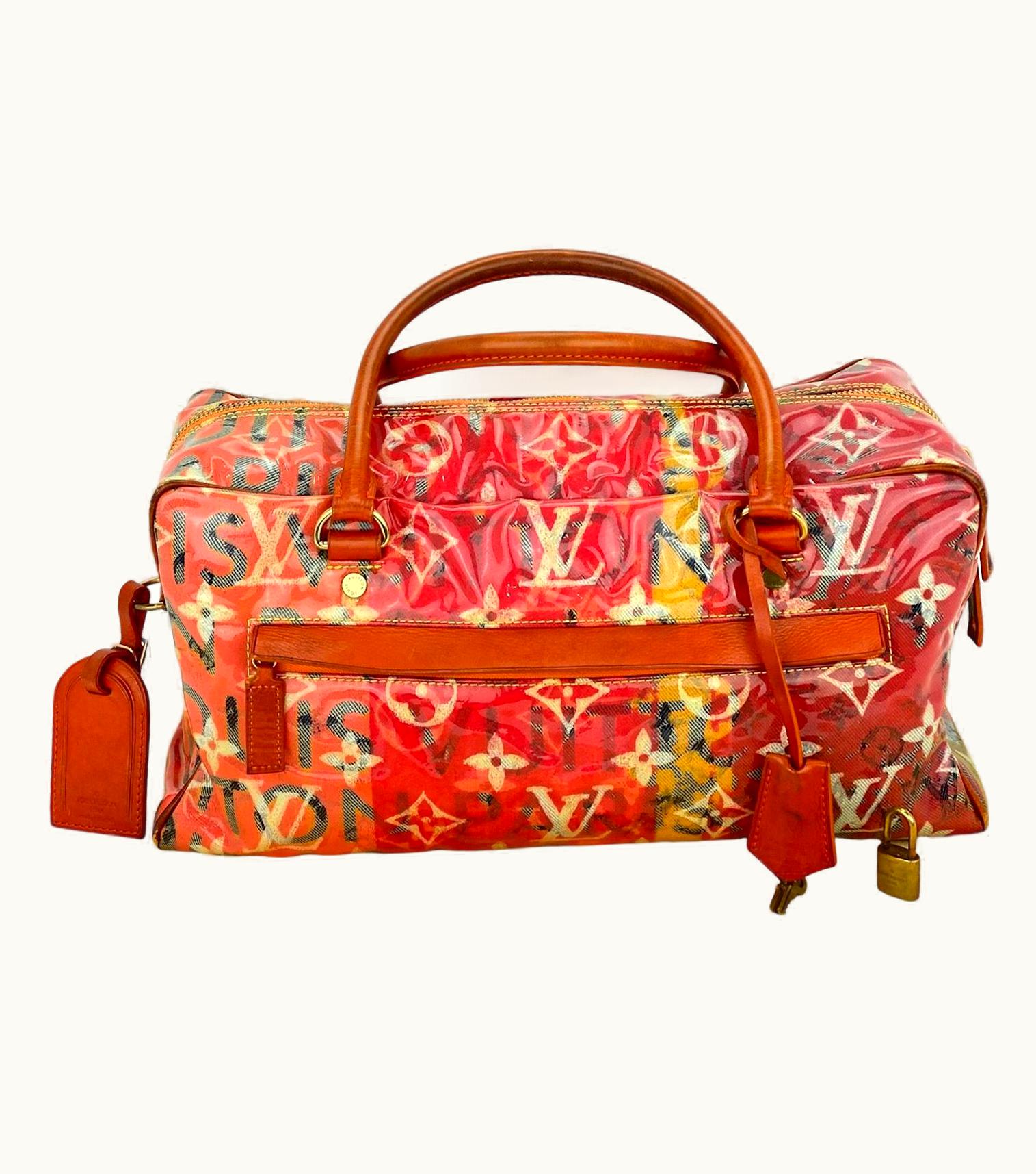 Louis Vuitton Limited Edition Richard Prince Pink Denim Weekender Pm Travel Bag