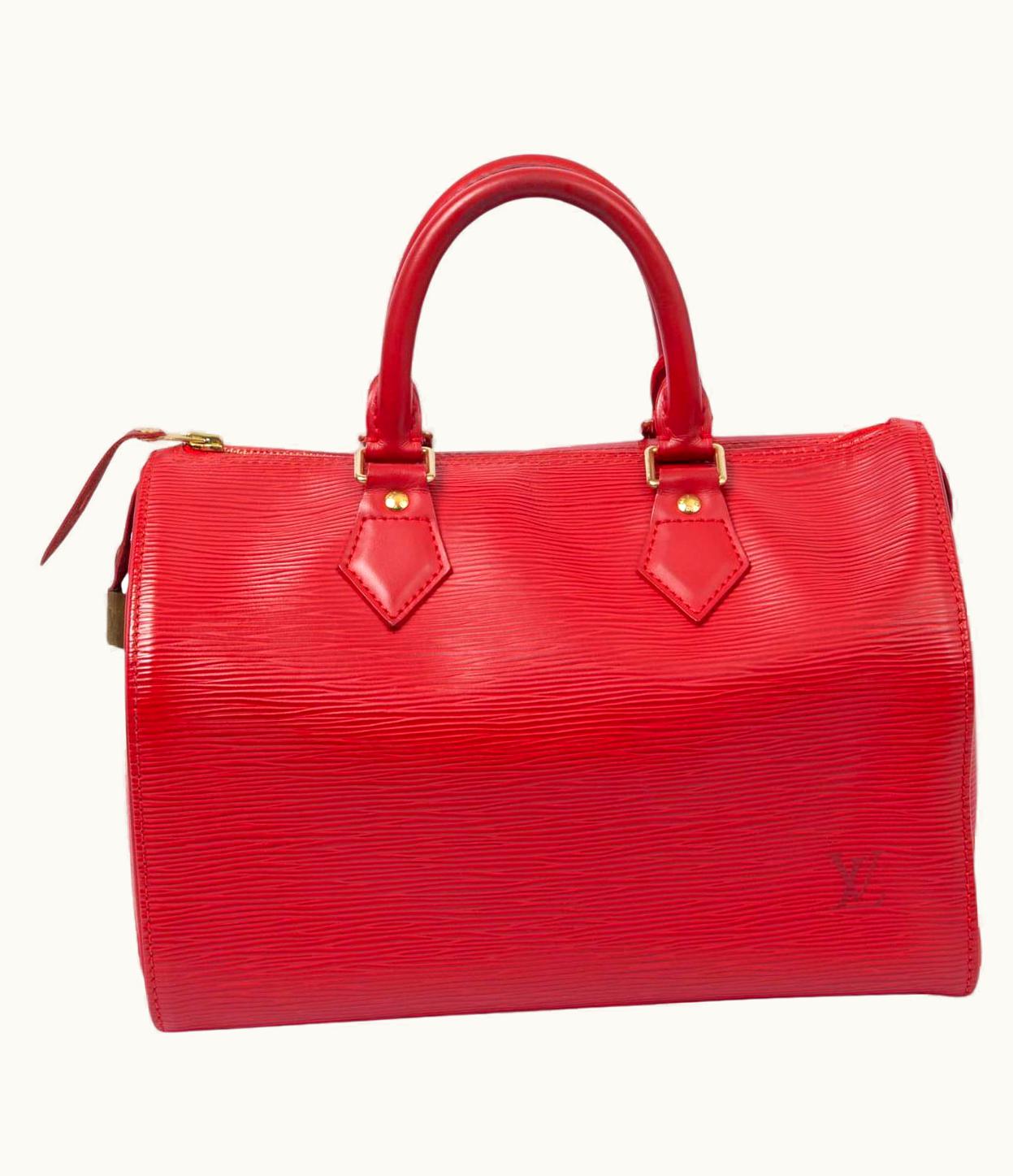 Louis Vuitton Red Rouge Epi Leather Speedy 25 Bag