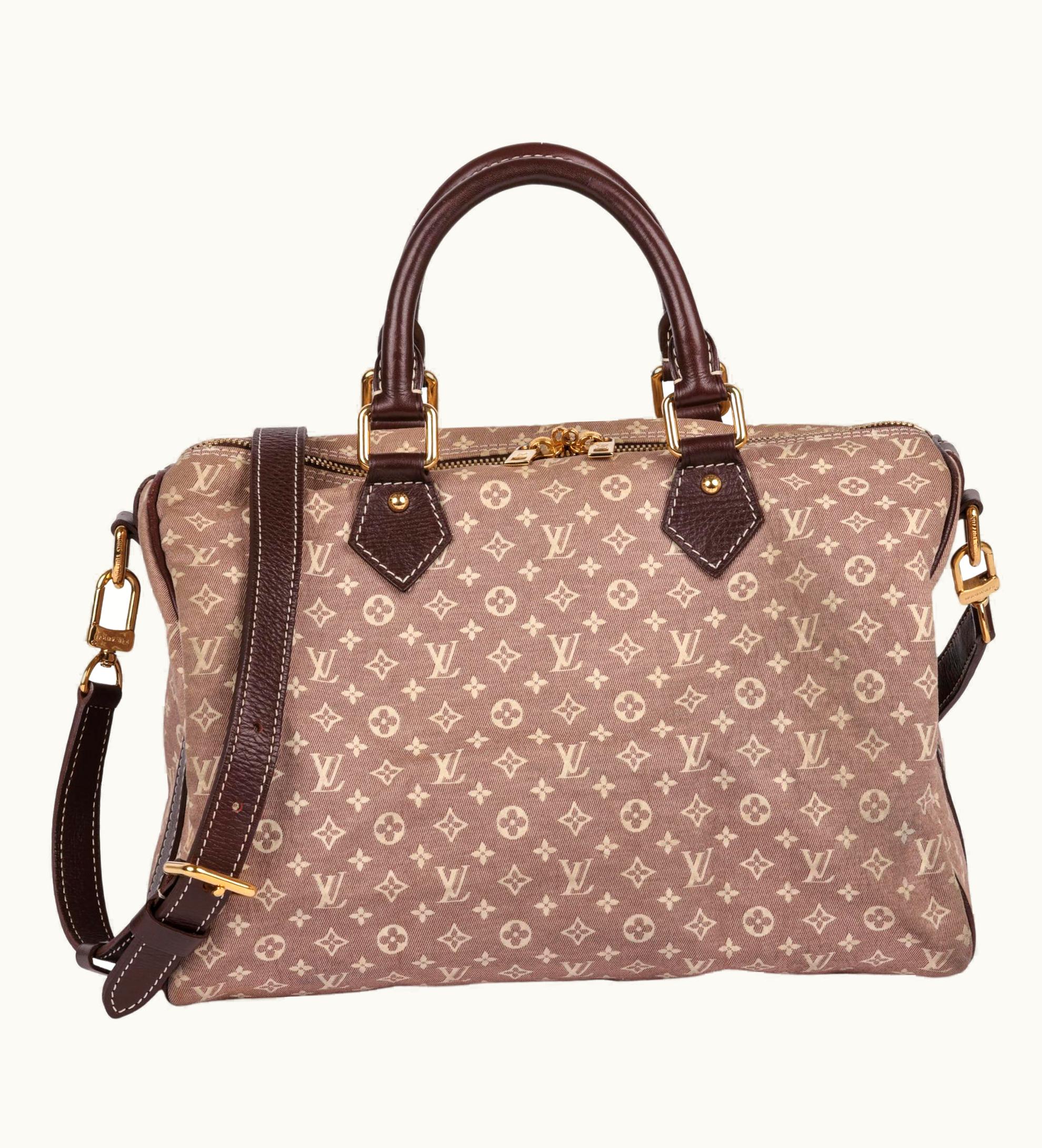 Louis Vuitton Red Monogram Canvas And Burgundy Calfskin Leather Mini Lin Speedy
