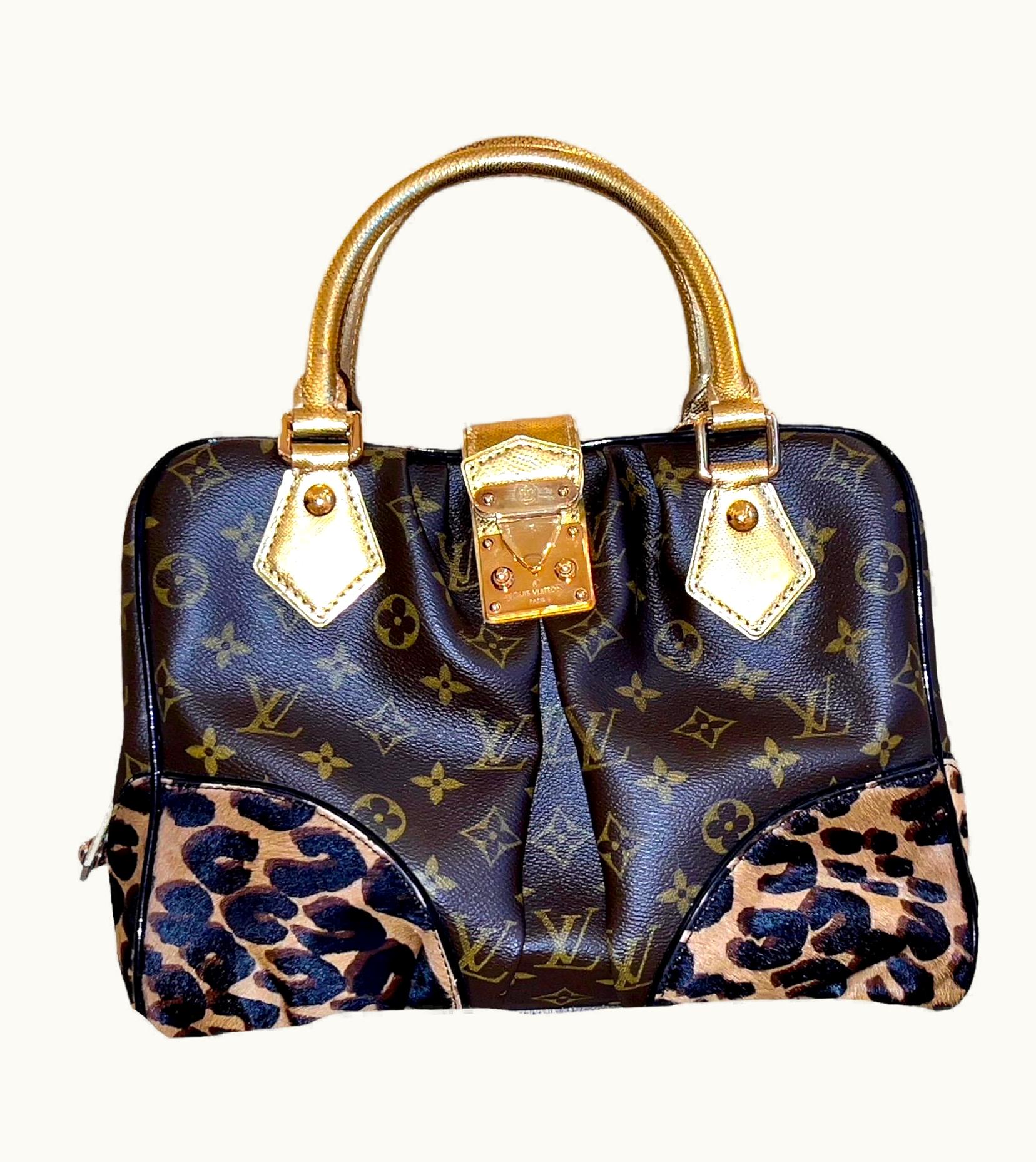 Louis Vuitton Exotic Lv Monogram Canvas Leopard Fur Bag 2006 Sprouse Tribute