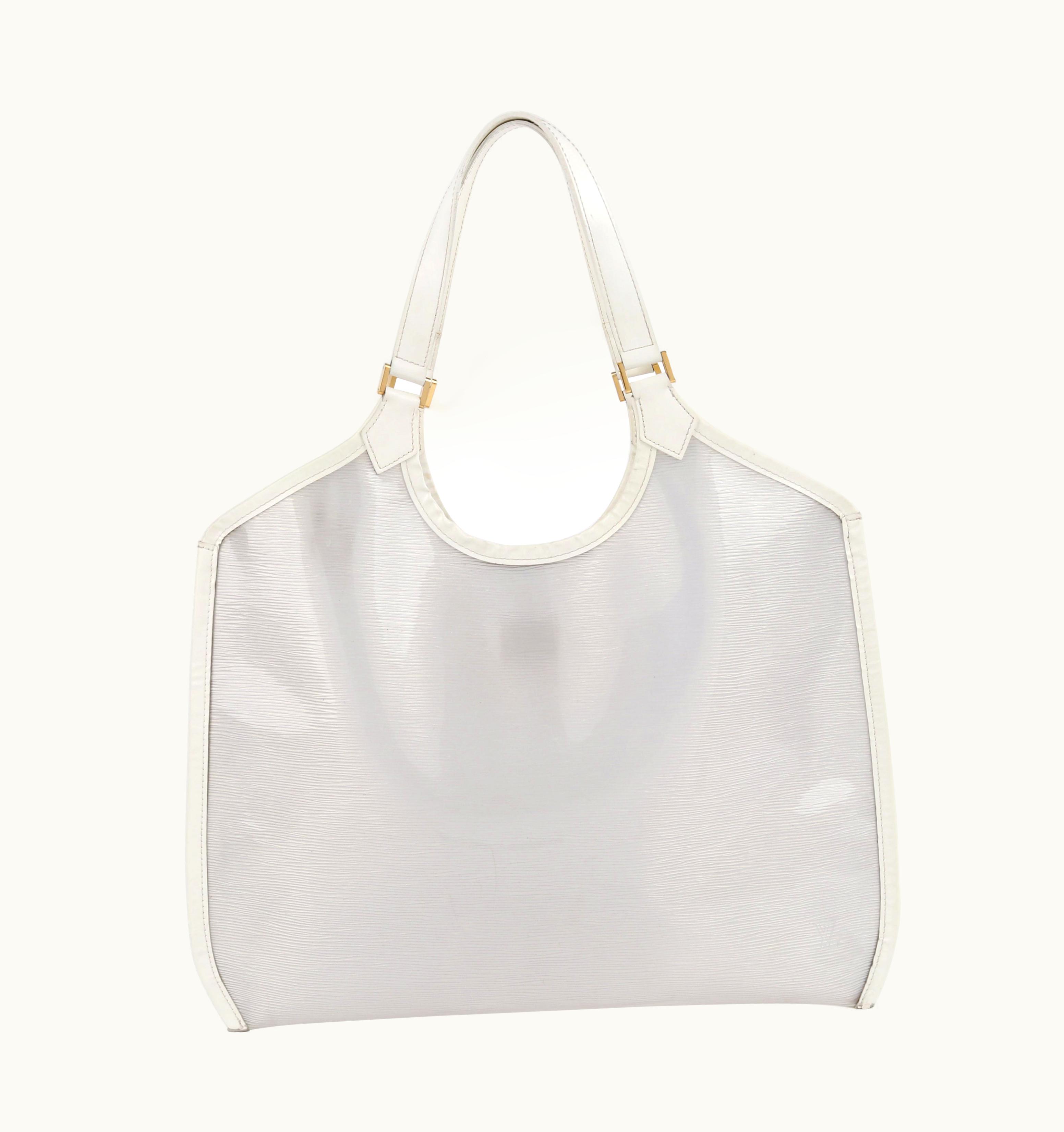 Louis Vuitton S/S 2001 White Translucent Epi Baia Plage Top Handle Tote Bag
