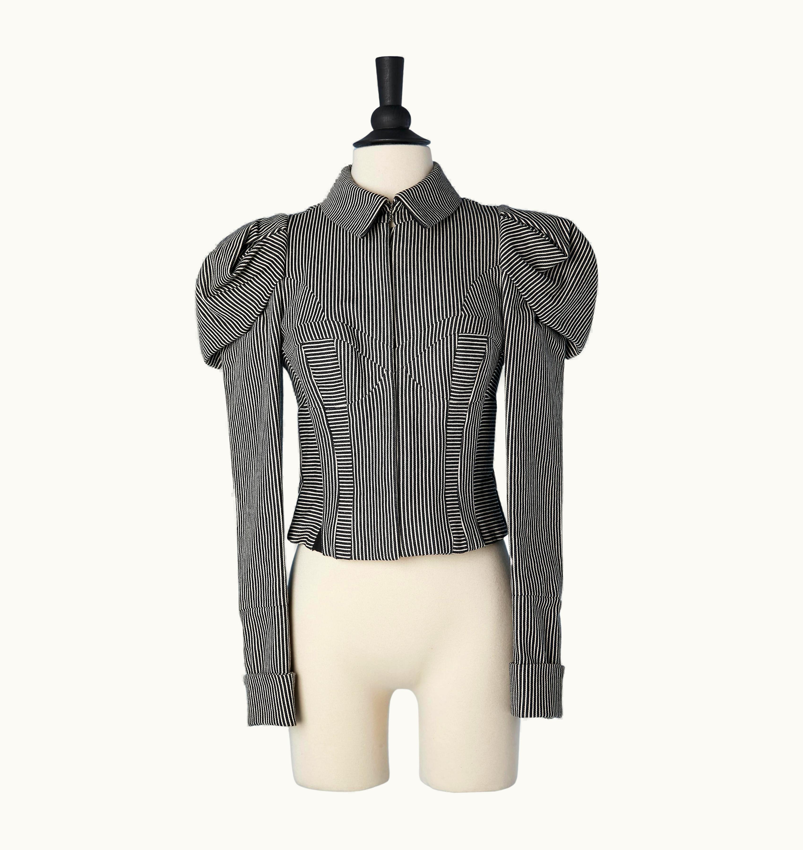 Louis Vuitton Striped Cotton Backlaced Jacket With Cut-work On The Bust Louis Vuitton