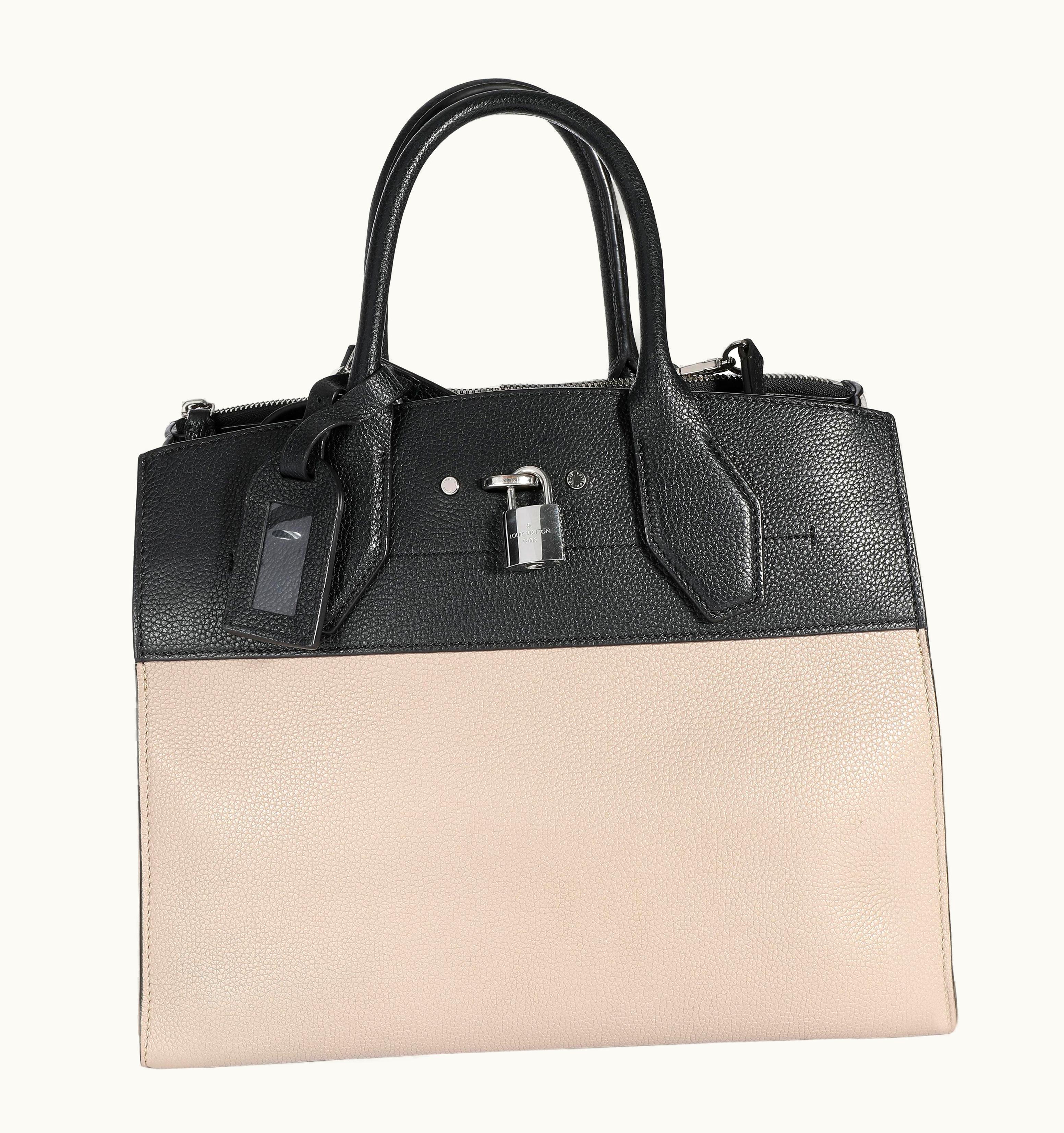 Louis Vuitton Louis Vuitton Black & Galet Calfskin City Steamer Mm