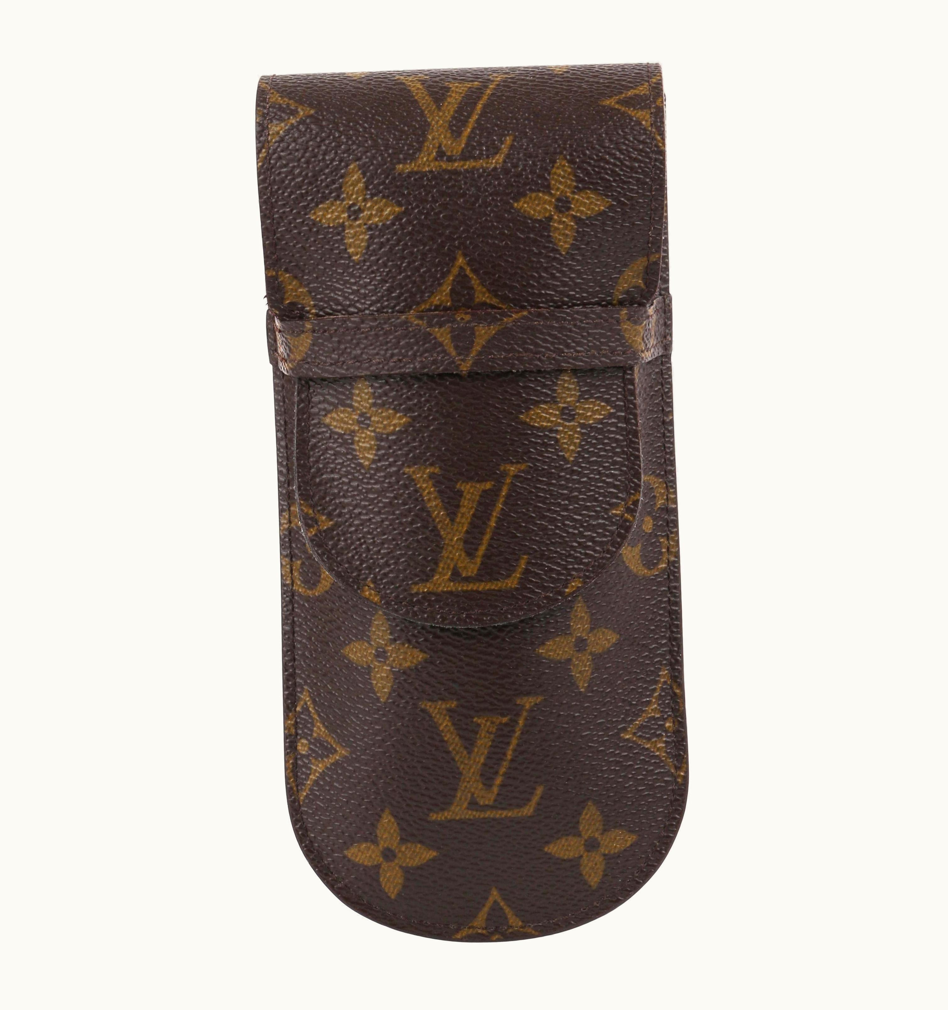 Louis Vuitton Louis Vuitton 2002 "Etui Lunettes Rabat" Brown Monogram Flap Top Eyeglasses Case