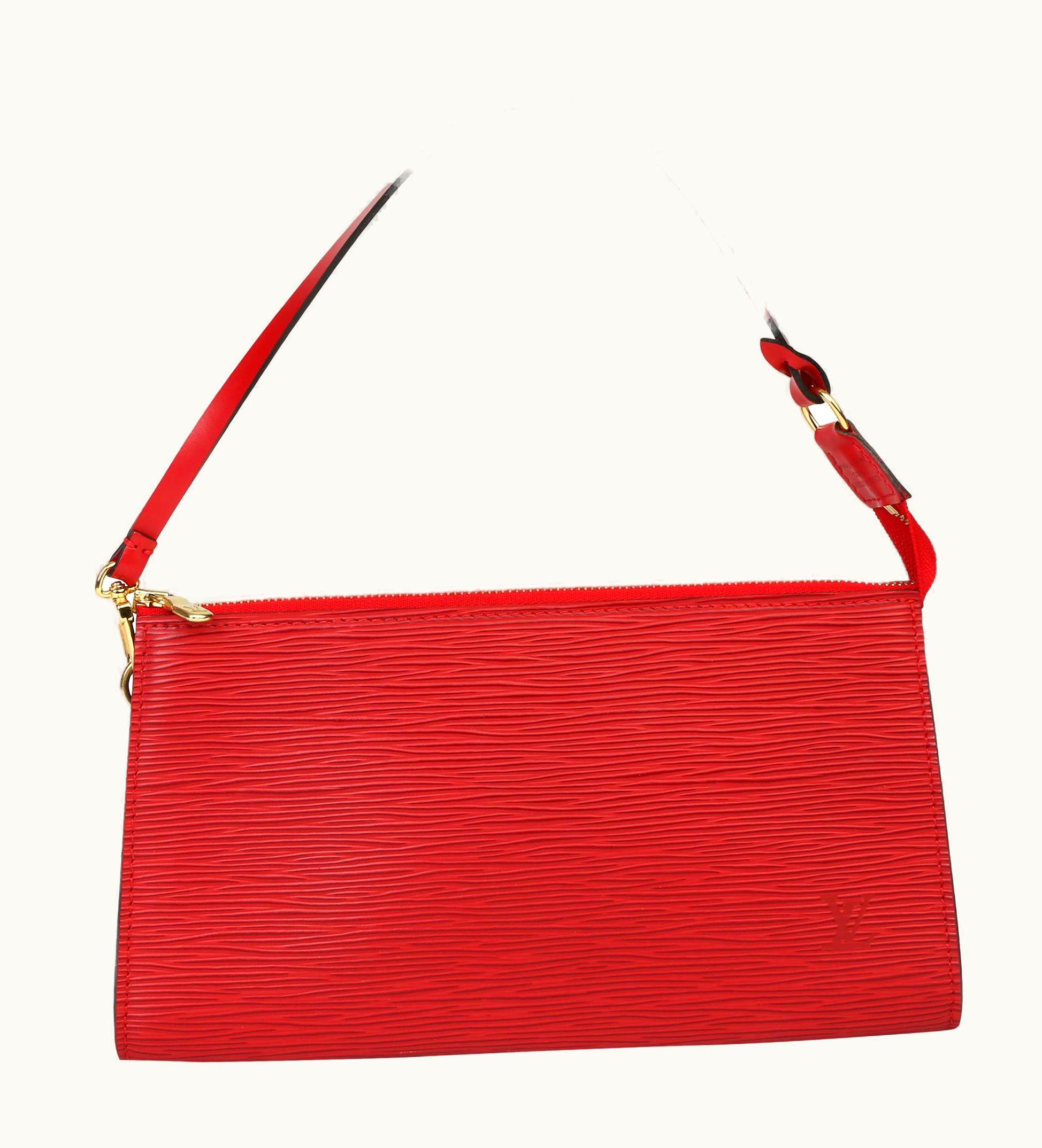 Louis Vuitton 2002 Louis Vuitton Red Epi Leather Vintage Pochette Accessoires