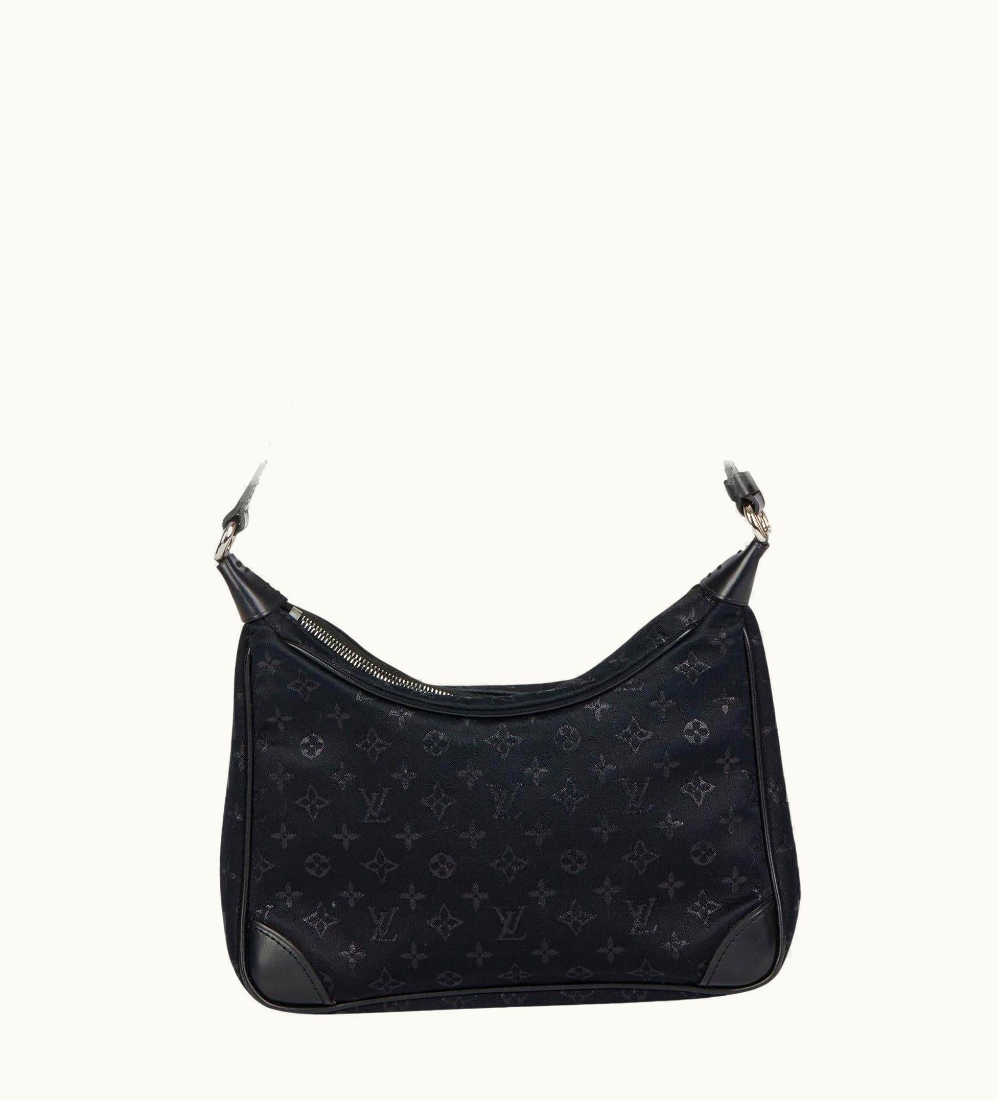 Louis Vuitton Louis Vuitton Vintage Black Monogram Satin Mini Boulogne (2002)