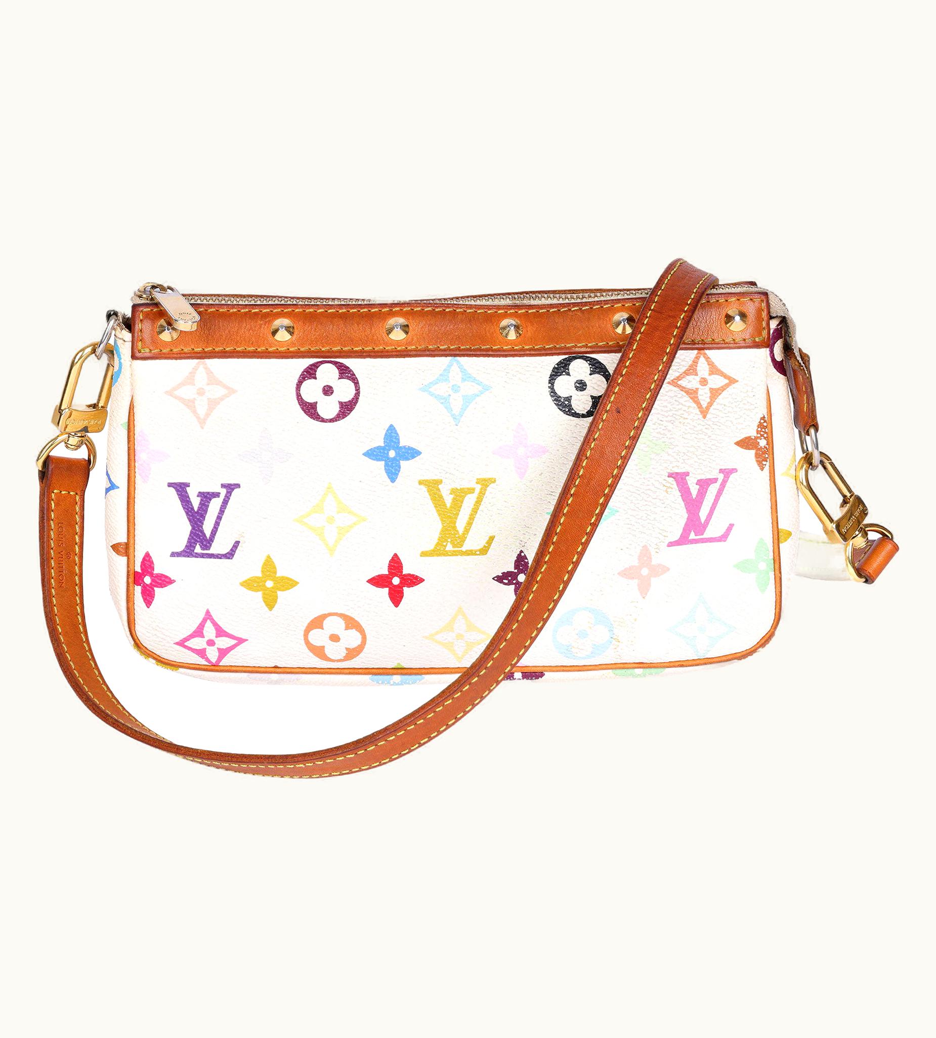 Louis Vuitton 2003 Louis Vuitton Multicolour Monogram Canvas & Vachetta Pochette Accesoires