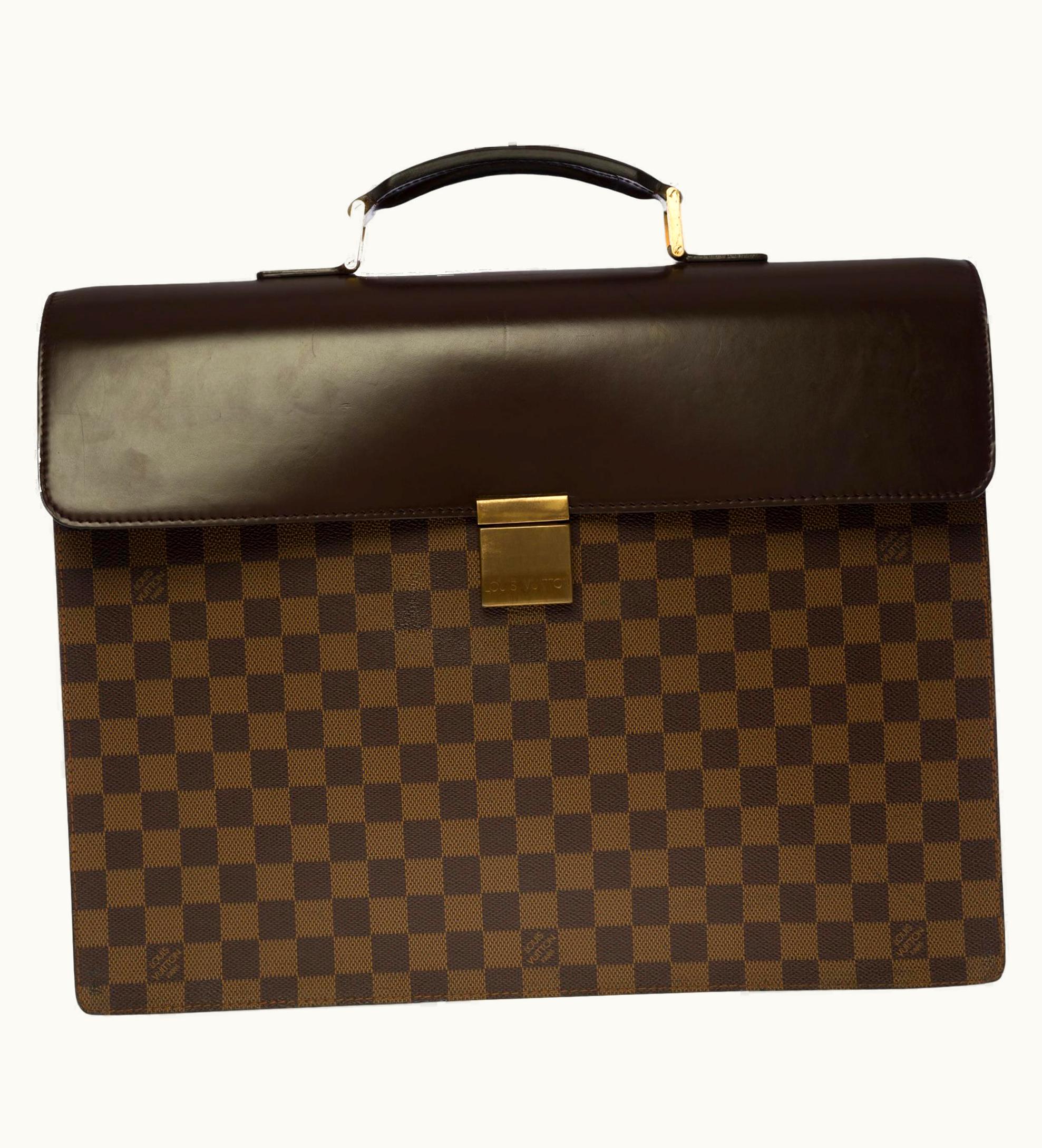 Louis Vuitton Louis Vuitton Altona Briefcase In Brown Checkerboard Canvas And Brown Leather