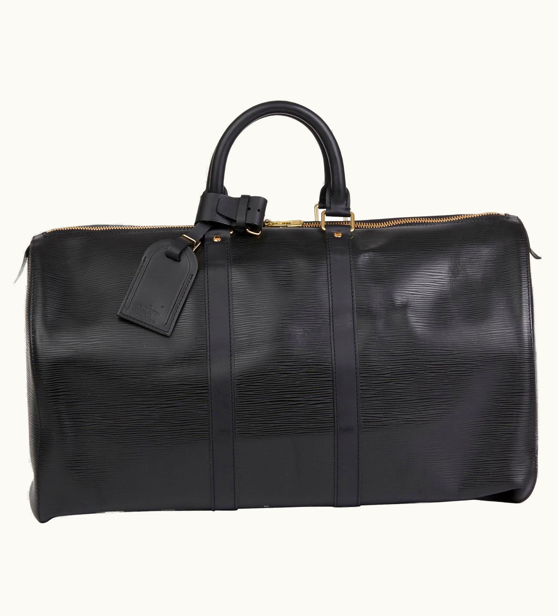 Louis Vuitton 2004 Louis Vuitton Black Epi Leather Keepall