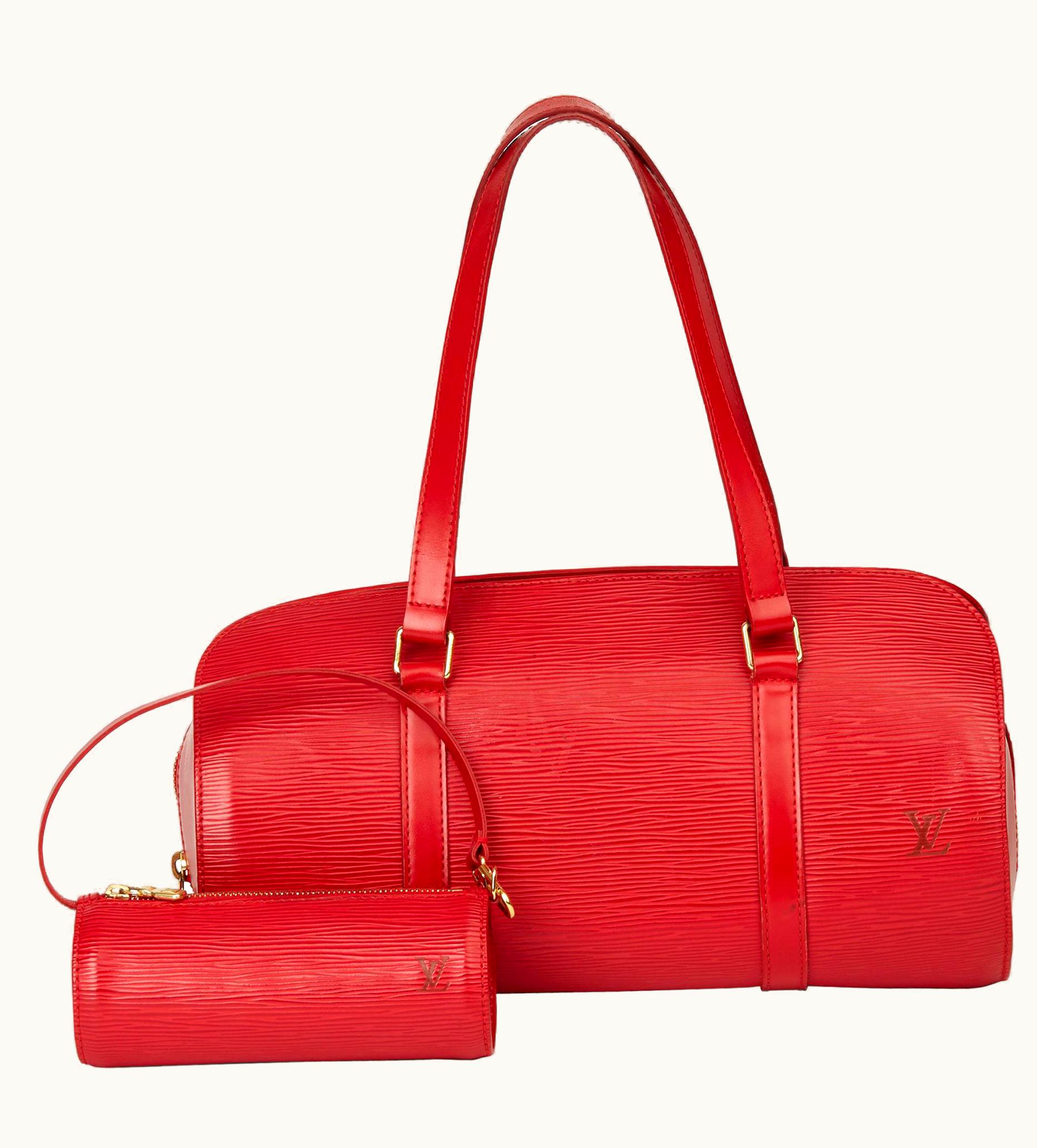 Louis Vuitton 2004 Louis Vuitton Red Epi Leather Papillon 30cm With Pouch