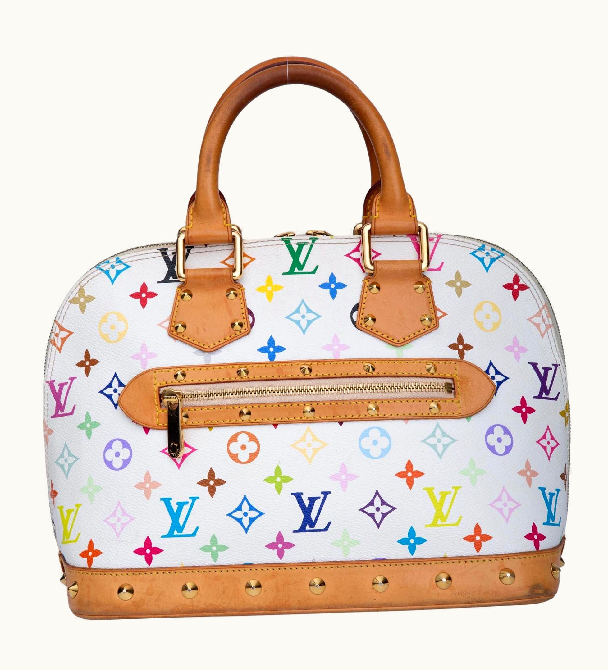 Louis Vuitton Louis Vuitton Murakami White Monogram Multicolor Alma Pm Bag (2004)