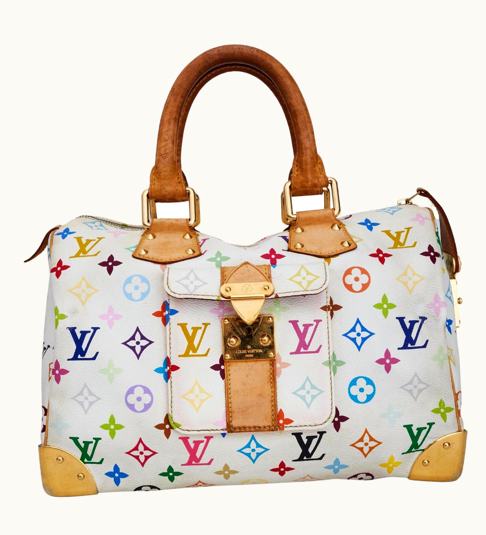 Louis Vuitton Louis Vuitton Murakami White Multicolor Monogram Speedy 30 (2005) UZ0582136