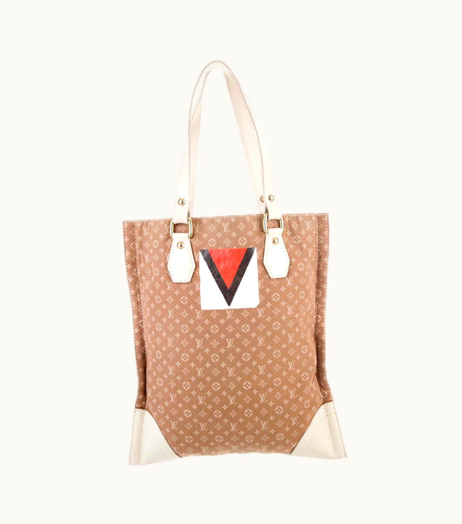 Louis Vuitton Rare Louis Vuitton Beige Monogram Canvas Lv Logo Printed Shoulder Tote Bag