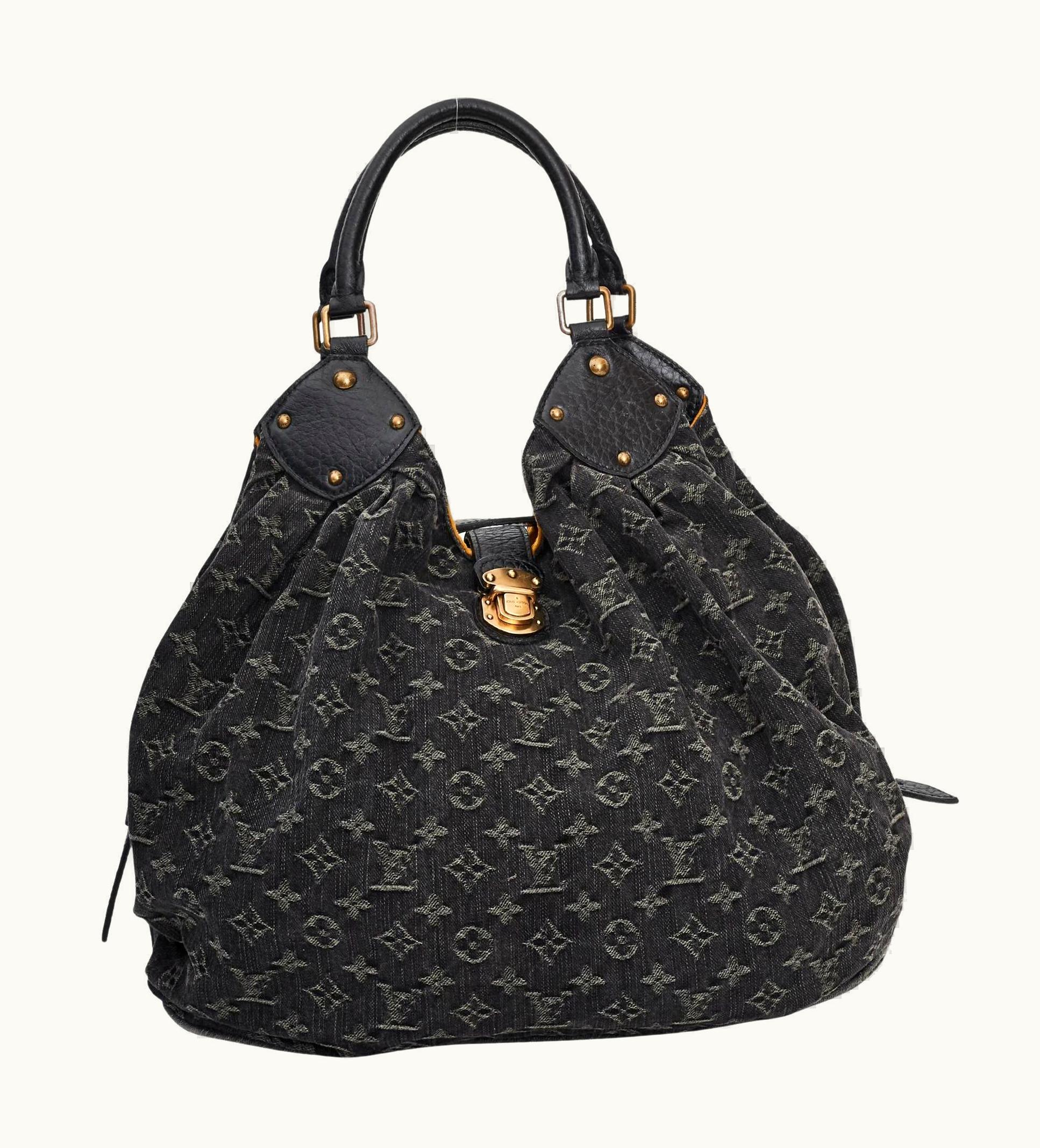 Louis Vuitton Louis Vuitton Denim Mahina Xl Black Hobo Bag (2008)