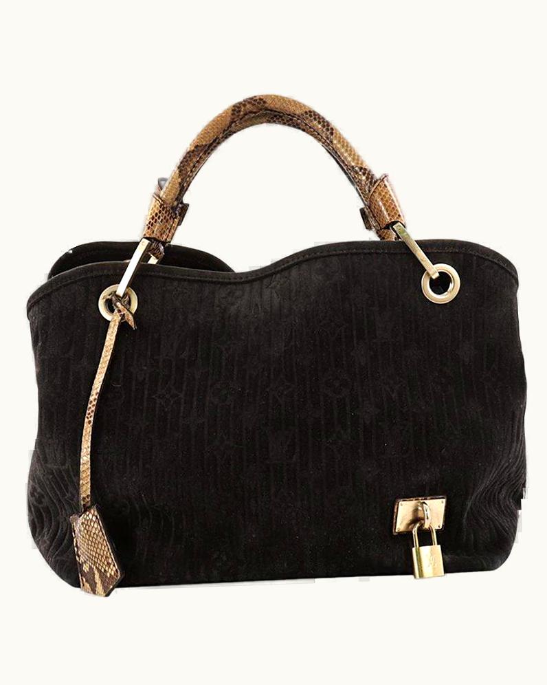 Louis Vuitton Louis Vuitton Limited Edition Whisper Bag Monogram Suede And Python Pm