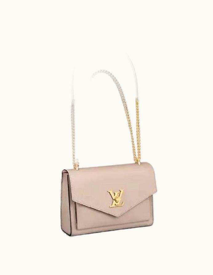 Louis Vuitton Louis Vuitton Greige Soft Grained Calfskin Mylockme Bb