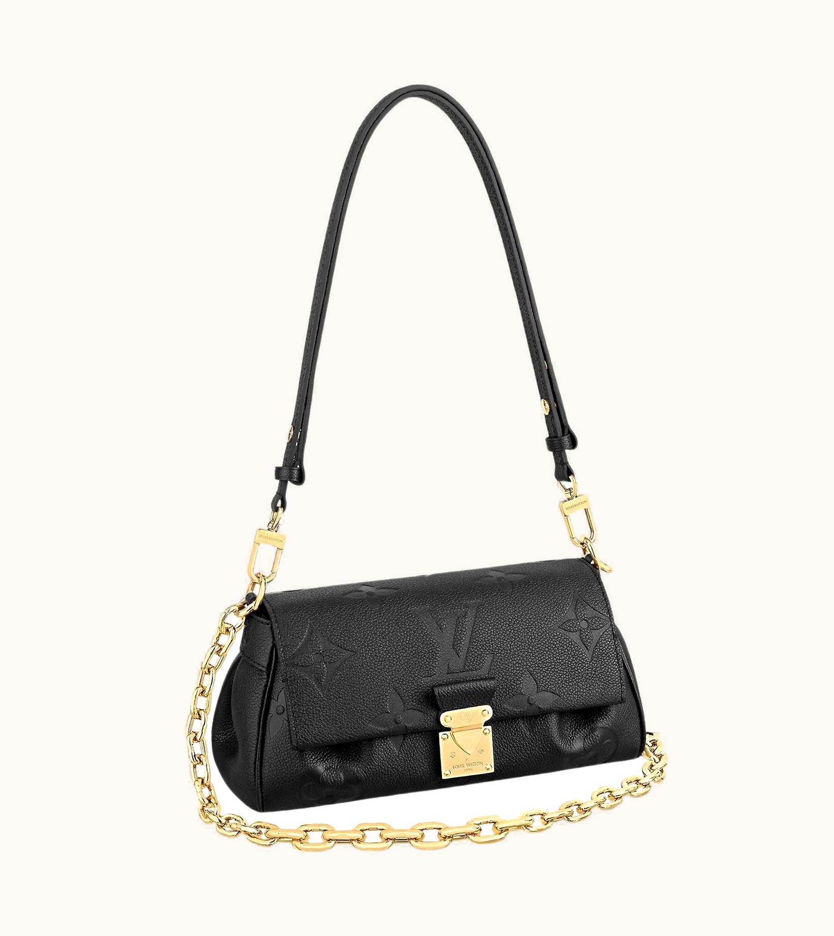 Louis Vuitton Louis Vuitton Black Monogram Empreinte Leather Favourite Bag