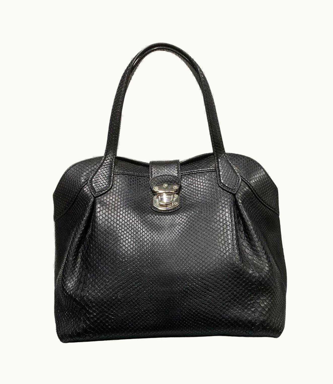 Louis Vuitton Louis Vuitton Mahina Cirrus Black Piton Top Handle Bag