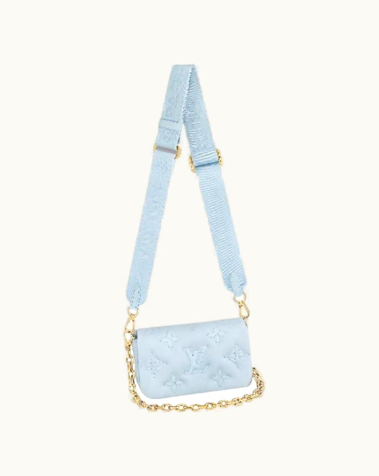 Louis Vuitton Louis Vuitton Ice Blue Bubblegram Wallet On Strap