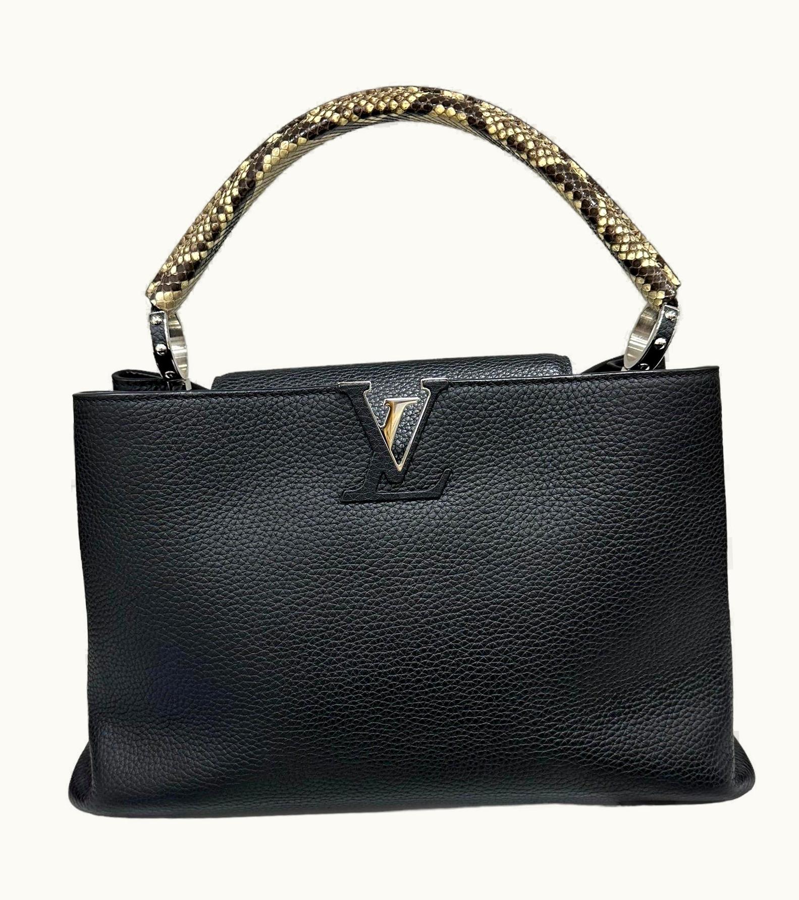 Louis Vuitton Louis Vuitton Capucines Gm Top Handle Bag Black Leather