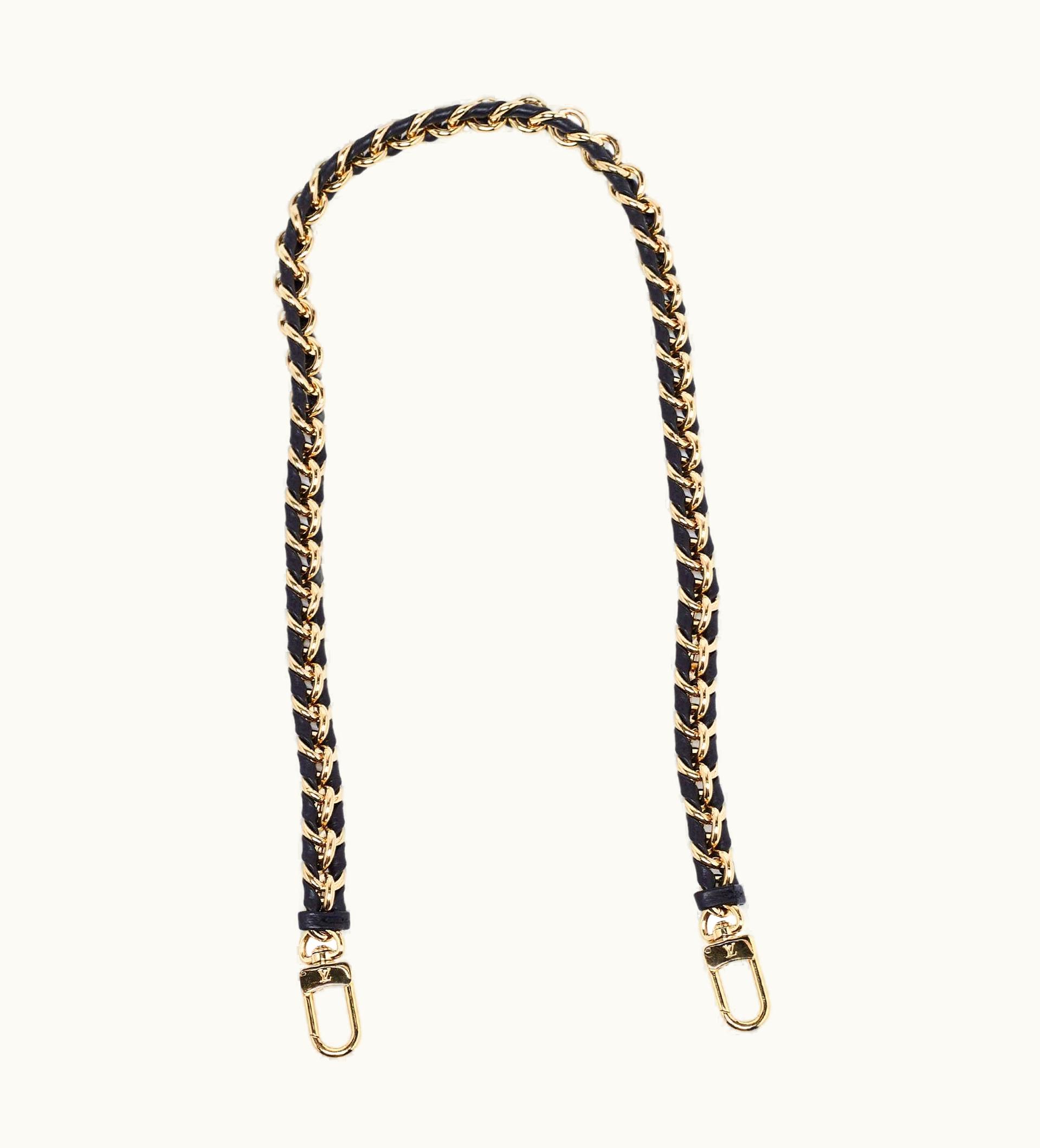 Louis Vuitton Louis Vuitton Black Braided Leather Chain Shoulder Bag Strap