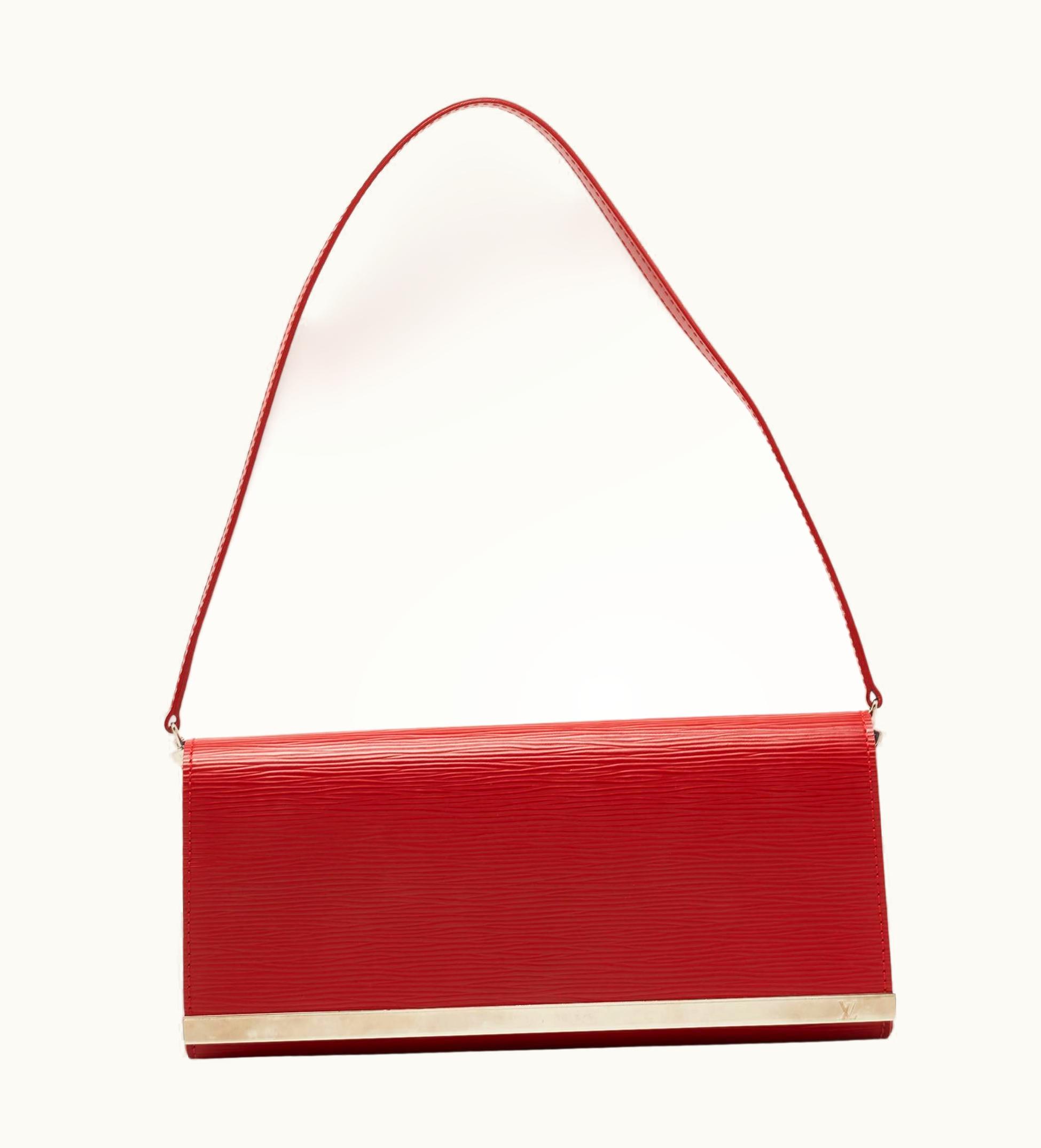 Louis Vuitton Louis Vuitton Red Epi Leather Sevigne Clutch Bag
