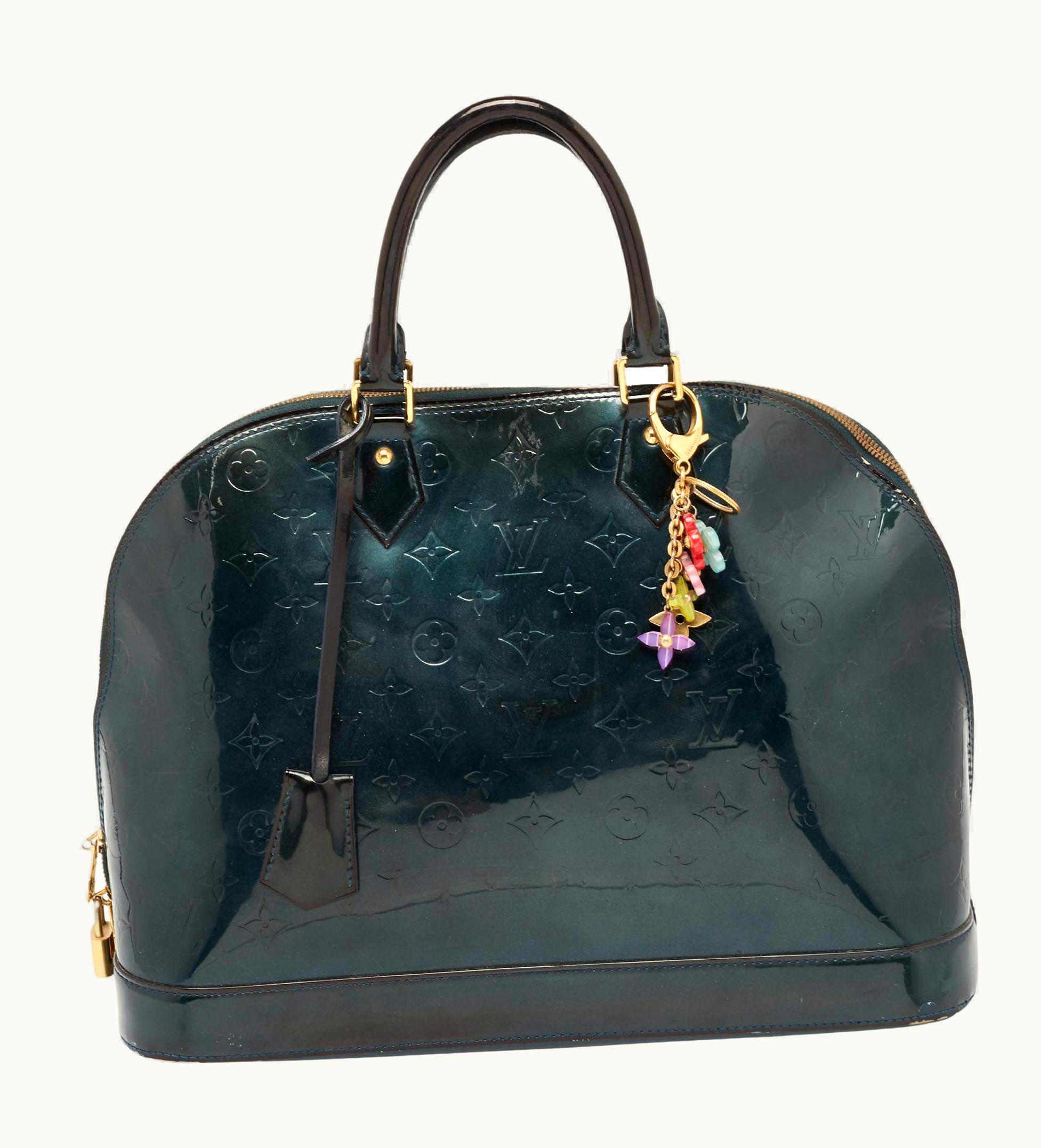 Louis Vuitton Louis Vuitton Blue Nuit Monogram Vernis Alma Gm Bag