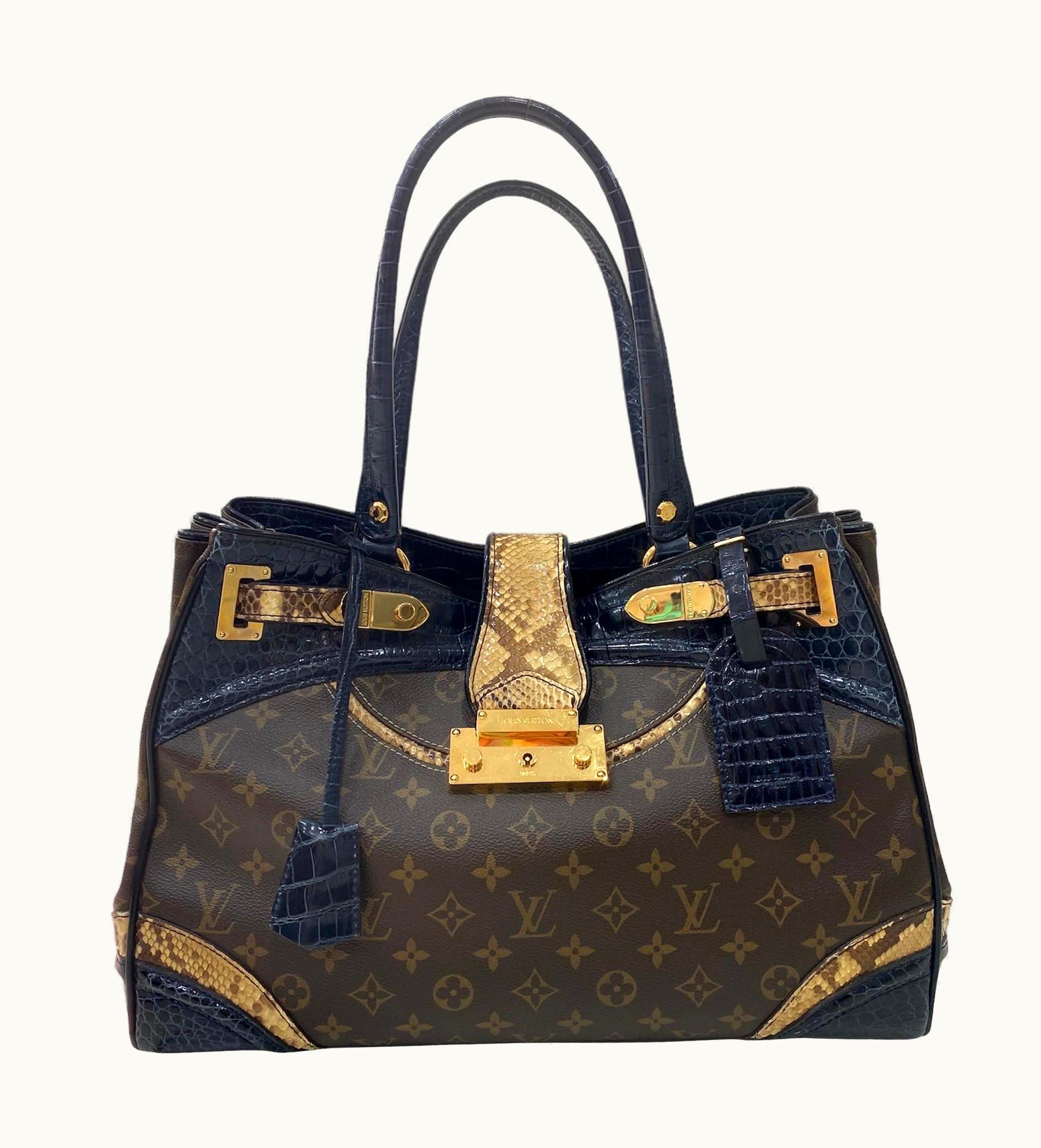 Louis Vuitton 2011 Louis Vuitton Monogramissime Alligar & Piton Top Handle Bag
