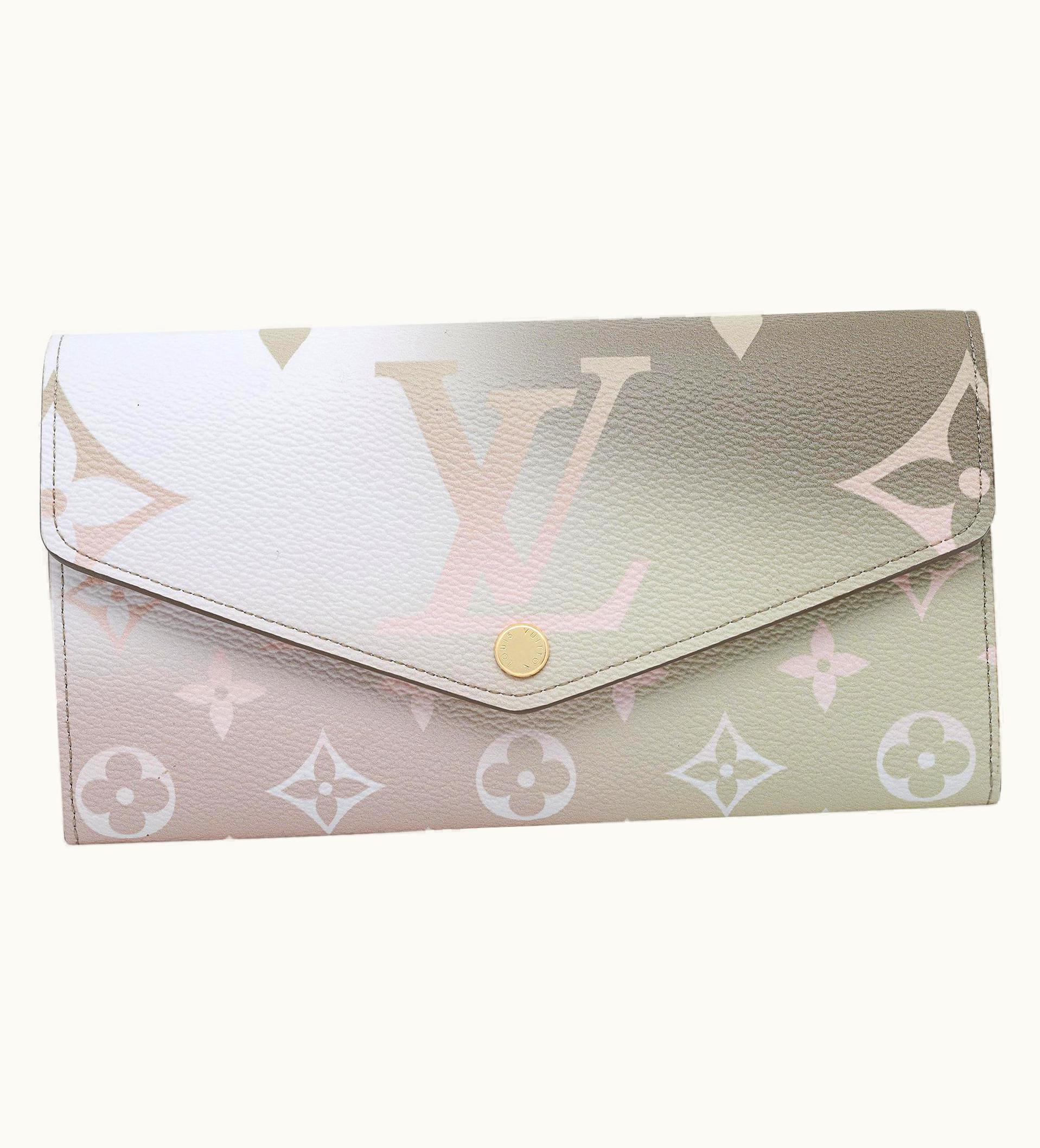 Louis Vuitton Louis Vuitton Sarah Sunset Kaki Leather Ladies Wallet