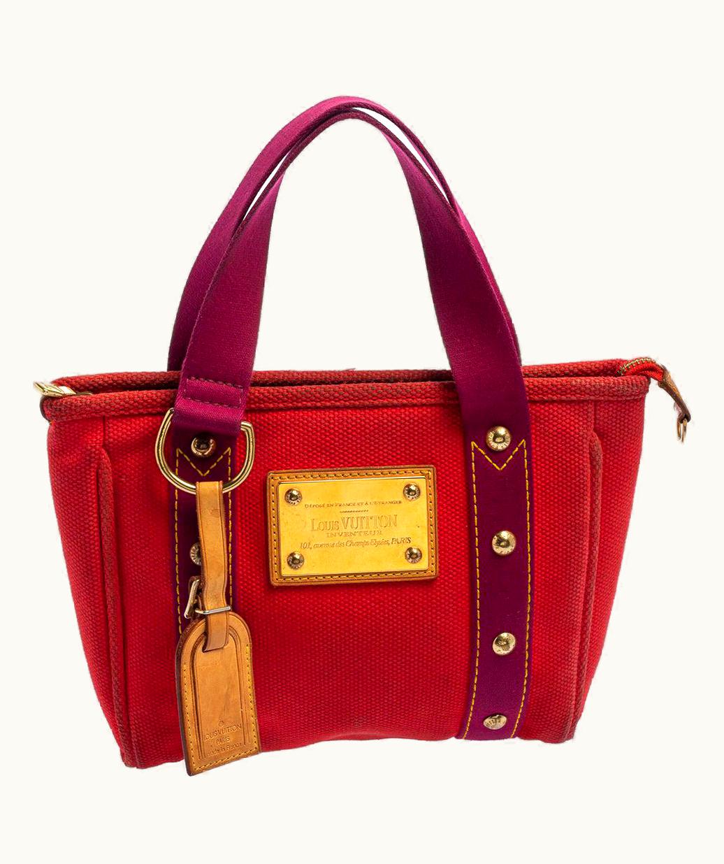 Louis Vuitton Louis Vuitton Red/Purple Canvas Antigua Cabas Pm Bag