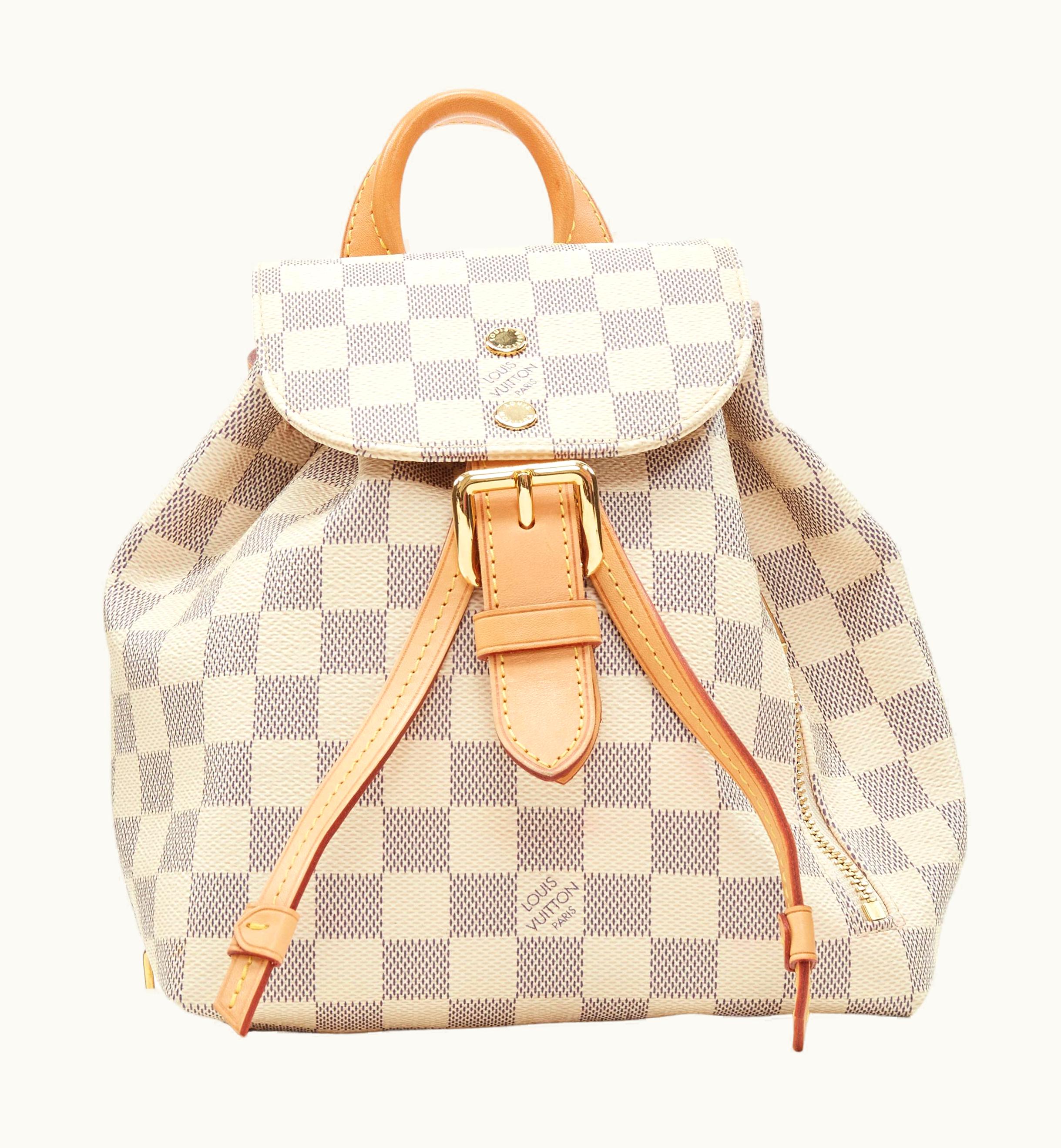 Louis Vuitton Louis Vuitton Damier Azur Sperone Bb White Checked Backpack