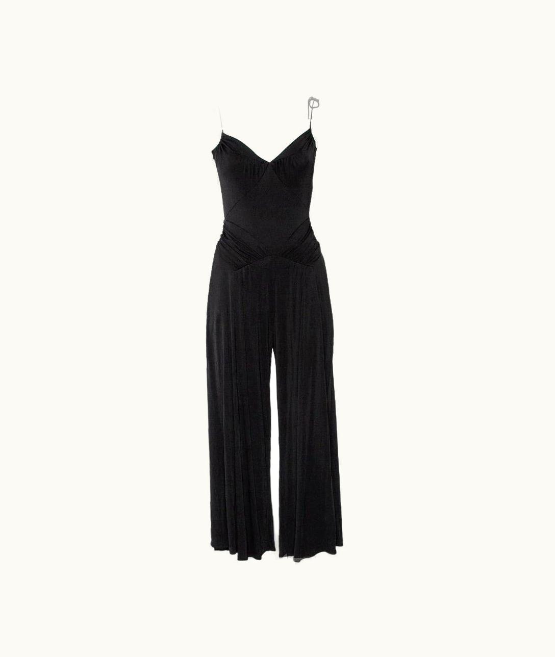 Louis Vuitton Louis Vuitton Black Jersey Ruched Detail Sleeveless Jumpsuit