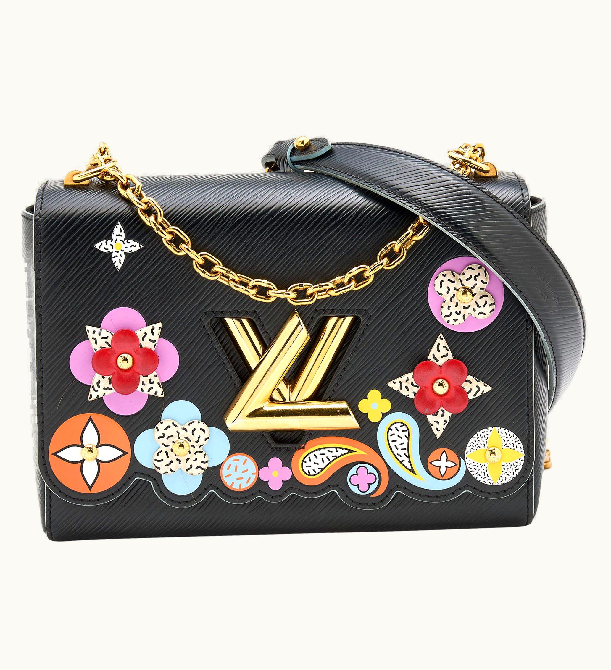 Louis Vuitton Louis Vuitton Black Epi Leather Limited Edition Flower Twist Bag
