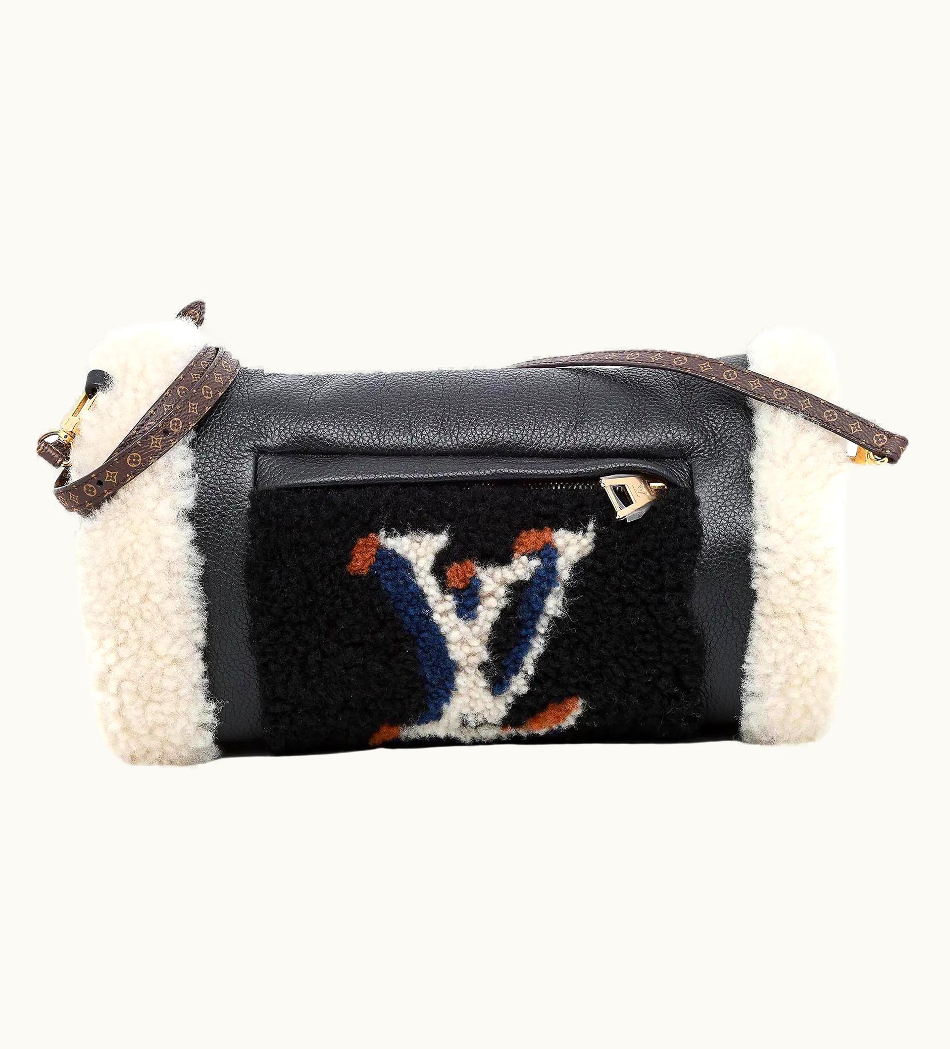 Louis Vuitton Louis Vuitton Teddy Muffle Calfskin Monogram Black Handwarmer Shoulder Bag