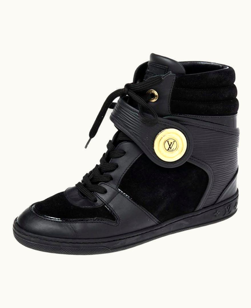 Louis Vuitton Louis Vuitton Black Epi Leather And Suede Postmark Sneakers