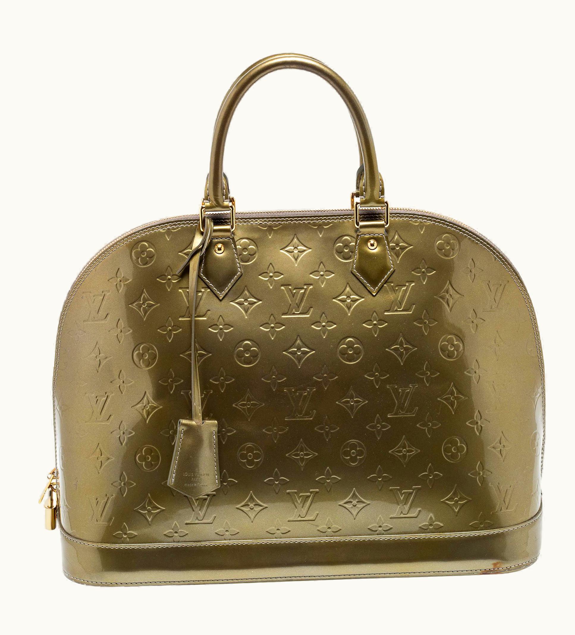 Louis Vuitton Louis Vuitton Vert Olive Monogram Vernis Leather Alma Gm Bag