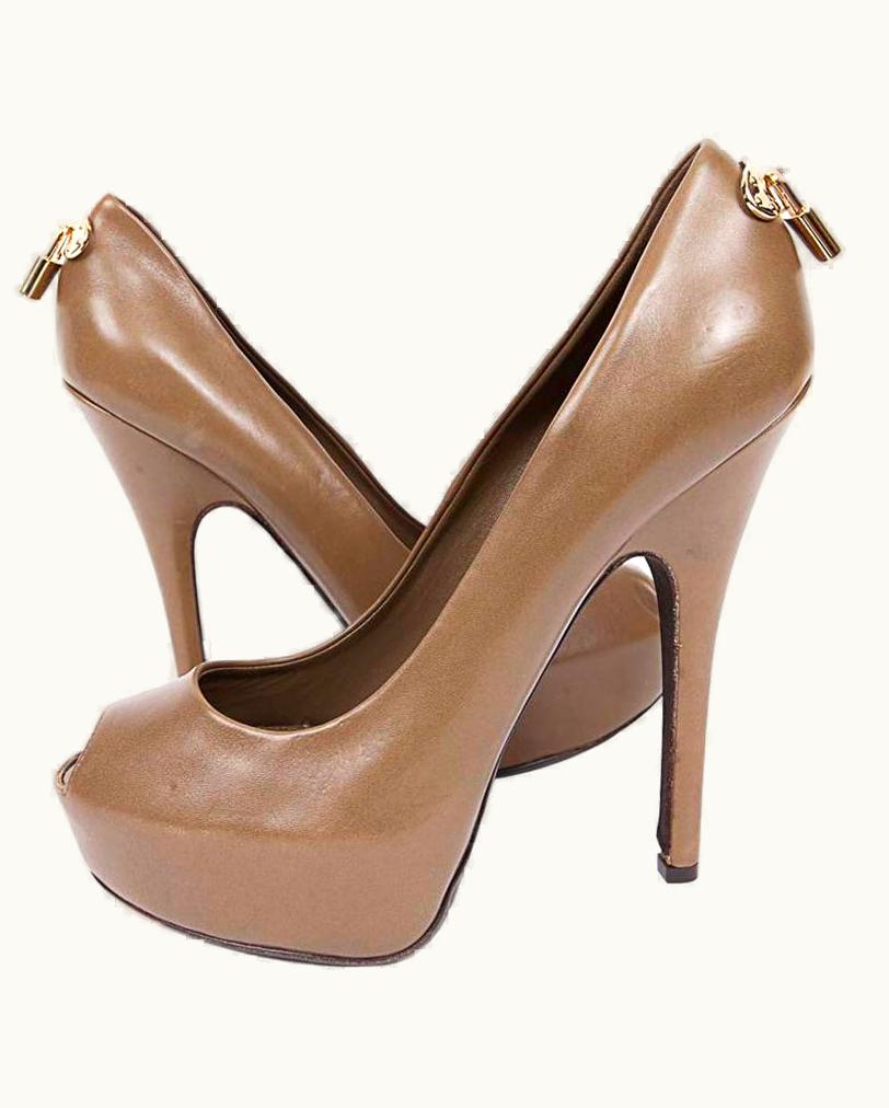 Louis Vuitton Louis Vuitton Oh Really Khaki Leather Shoes