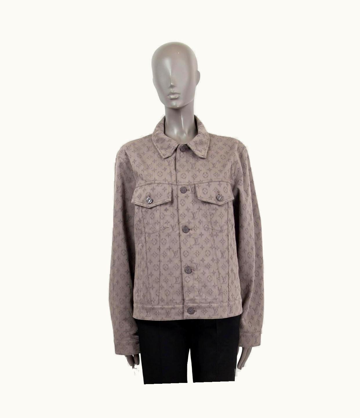 Louis Vuitton Louis Vuitton Taupe Monogram Oversized Denim Jacket 50 Unisex