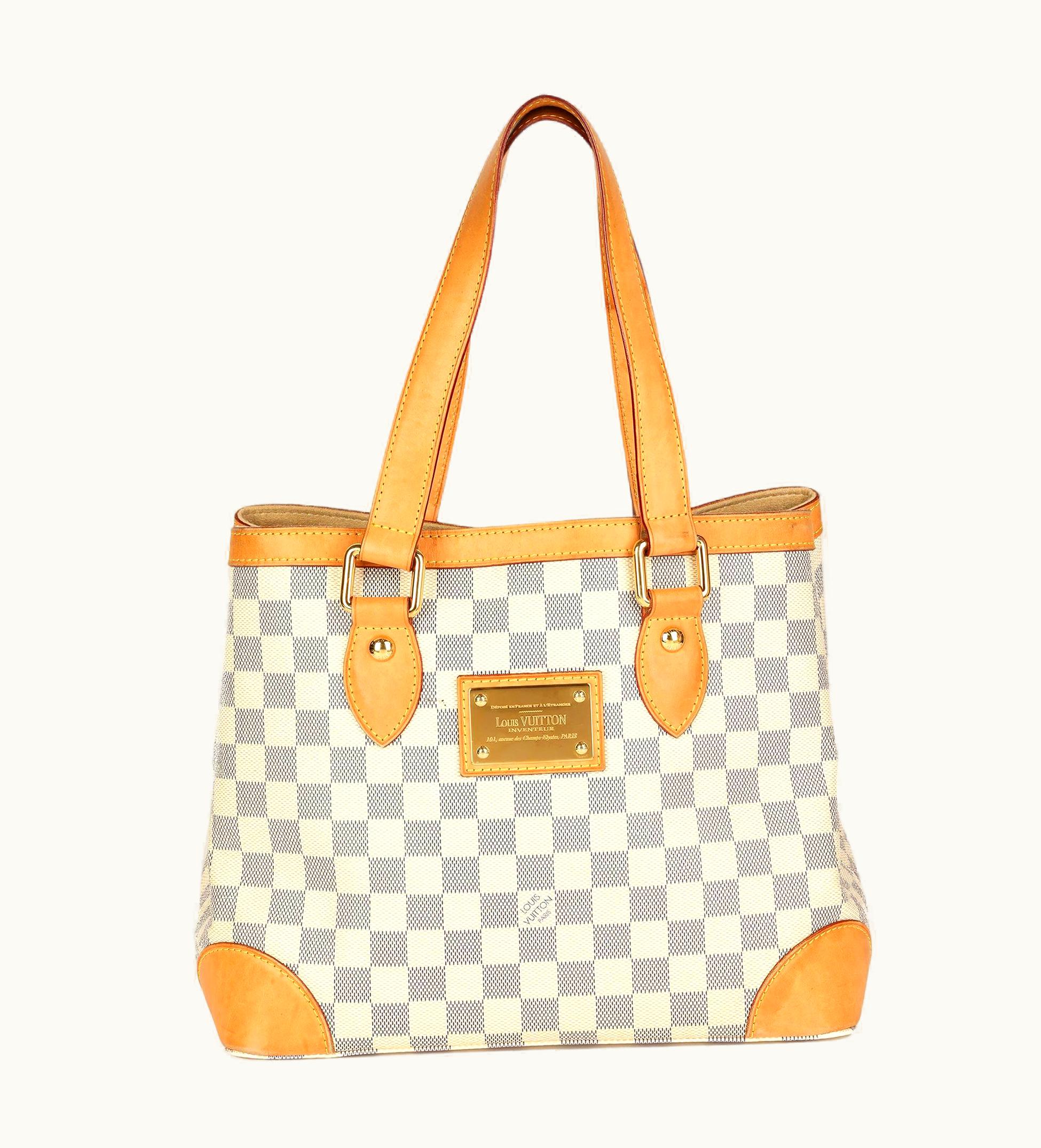 Louis Vuitton Louis Vuitton Damier Azur Coated Canvas & Vachetta Leather Hampstead Pm