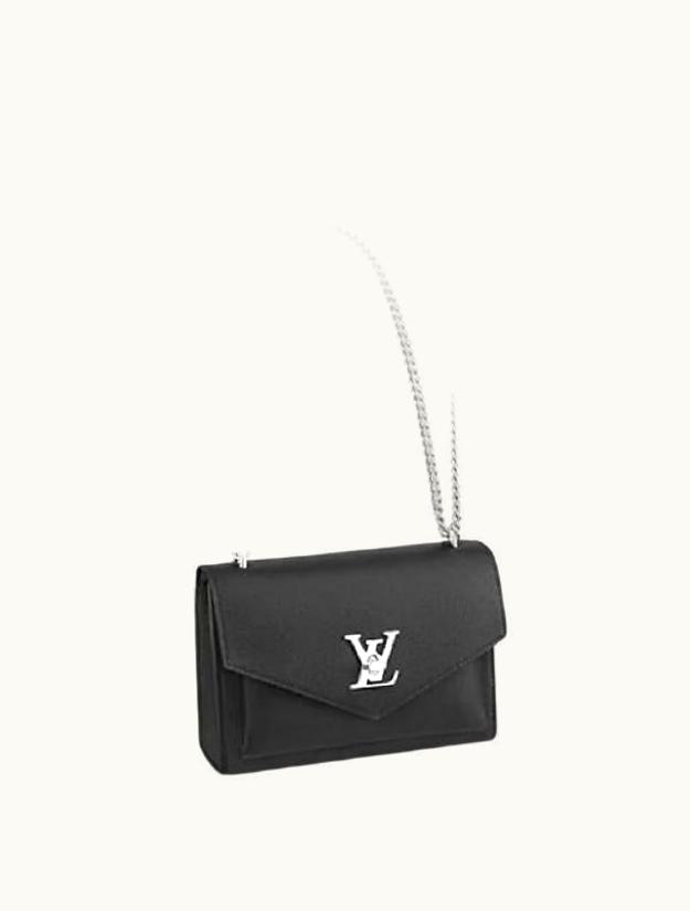 Louis Vuitton Louis Vuitton Black Soft Grained Calfskin Mylockme Chain Bag