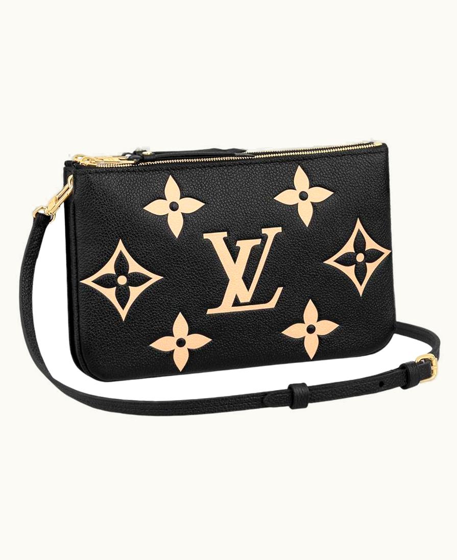 Louis Vuitton Louis Vuitton Black/Beige Pochette Double Zip On Strap