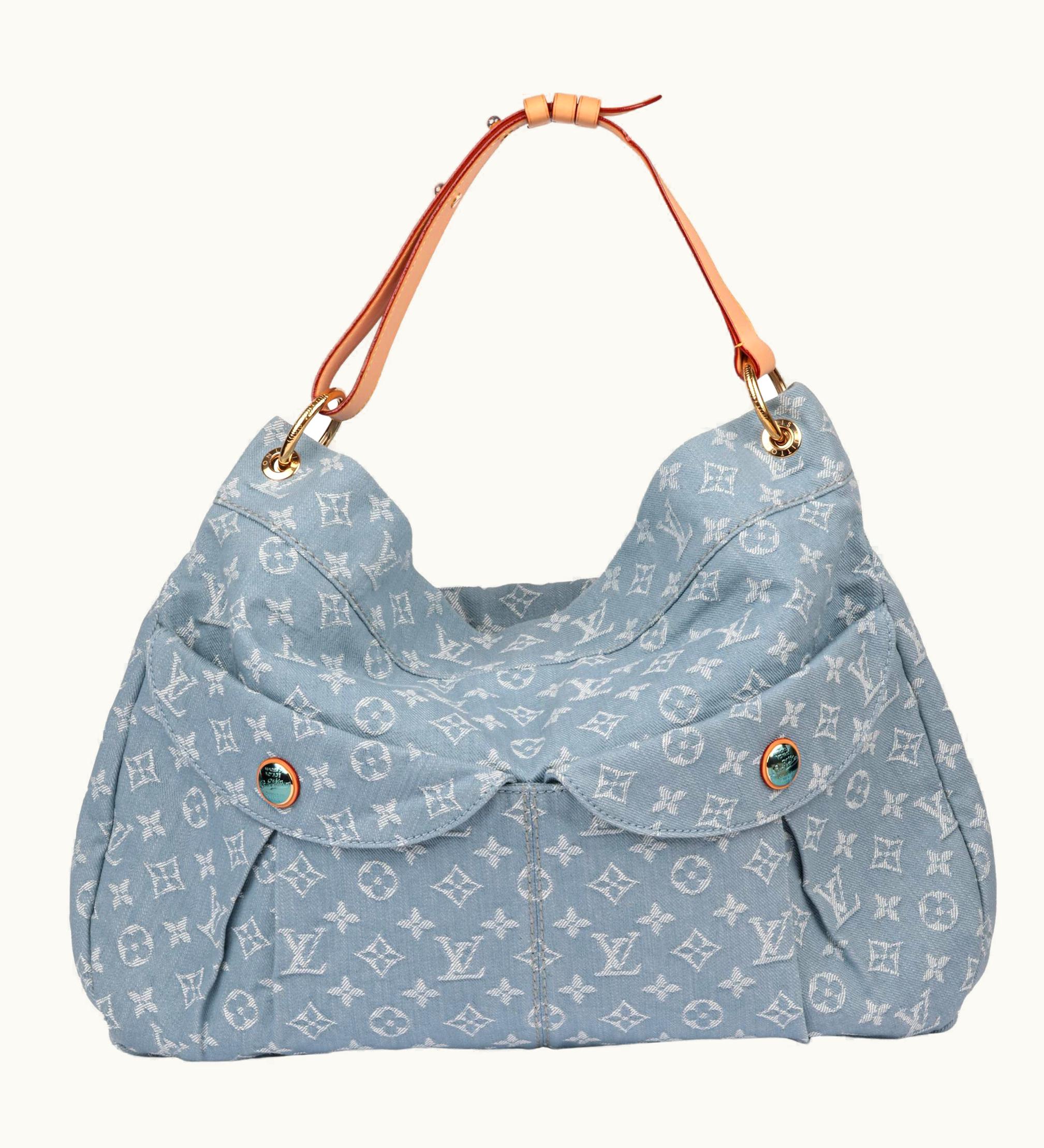 Louis Vuitton Louis Vuitton Light Blue Monogram Denim & Vachetta Leather Daily Gm
