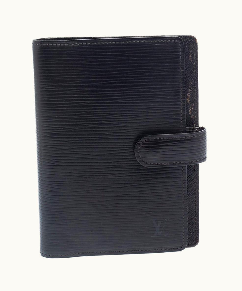 Louis Vuitton Louis Vuitton Black Epi Leather Small Ring Agenda Cover