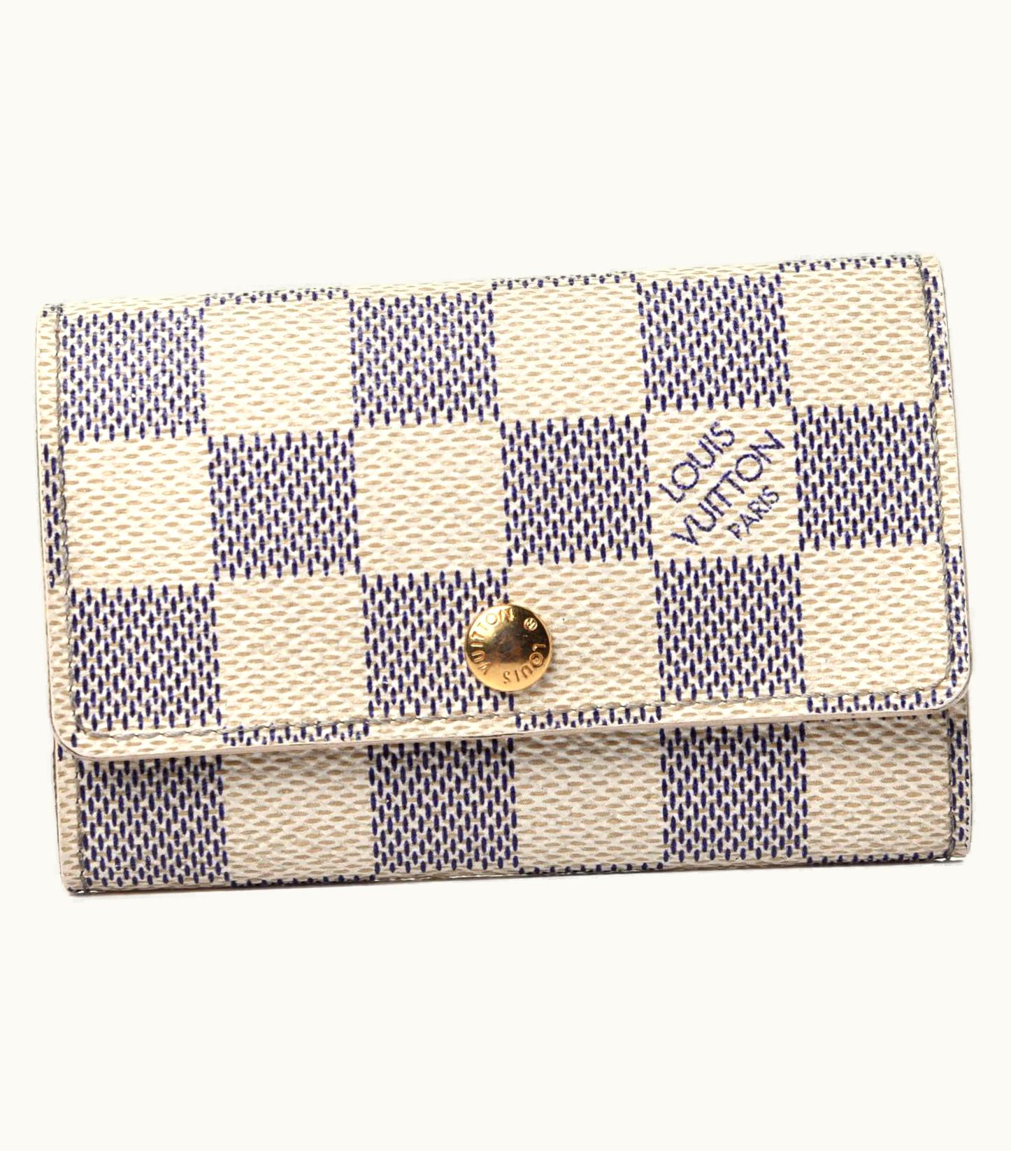 Louis Vuitton Louis Vuitton Damier Azur Beige C Ard & 6 Keys Holder