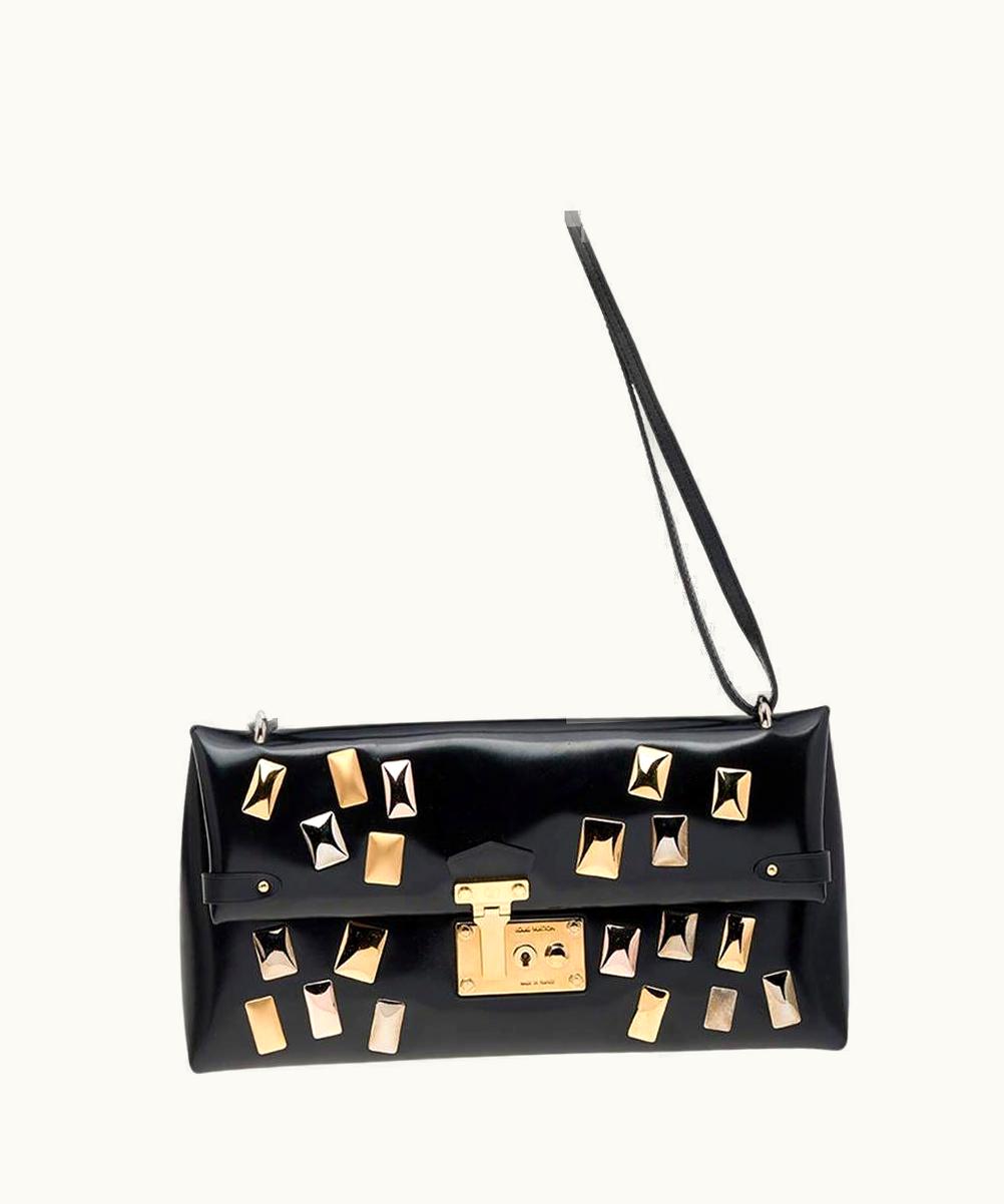 Louis Vuitton Louis Vuitton Black Leather Sac Triangle Pm Bag