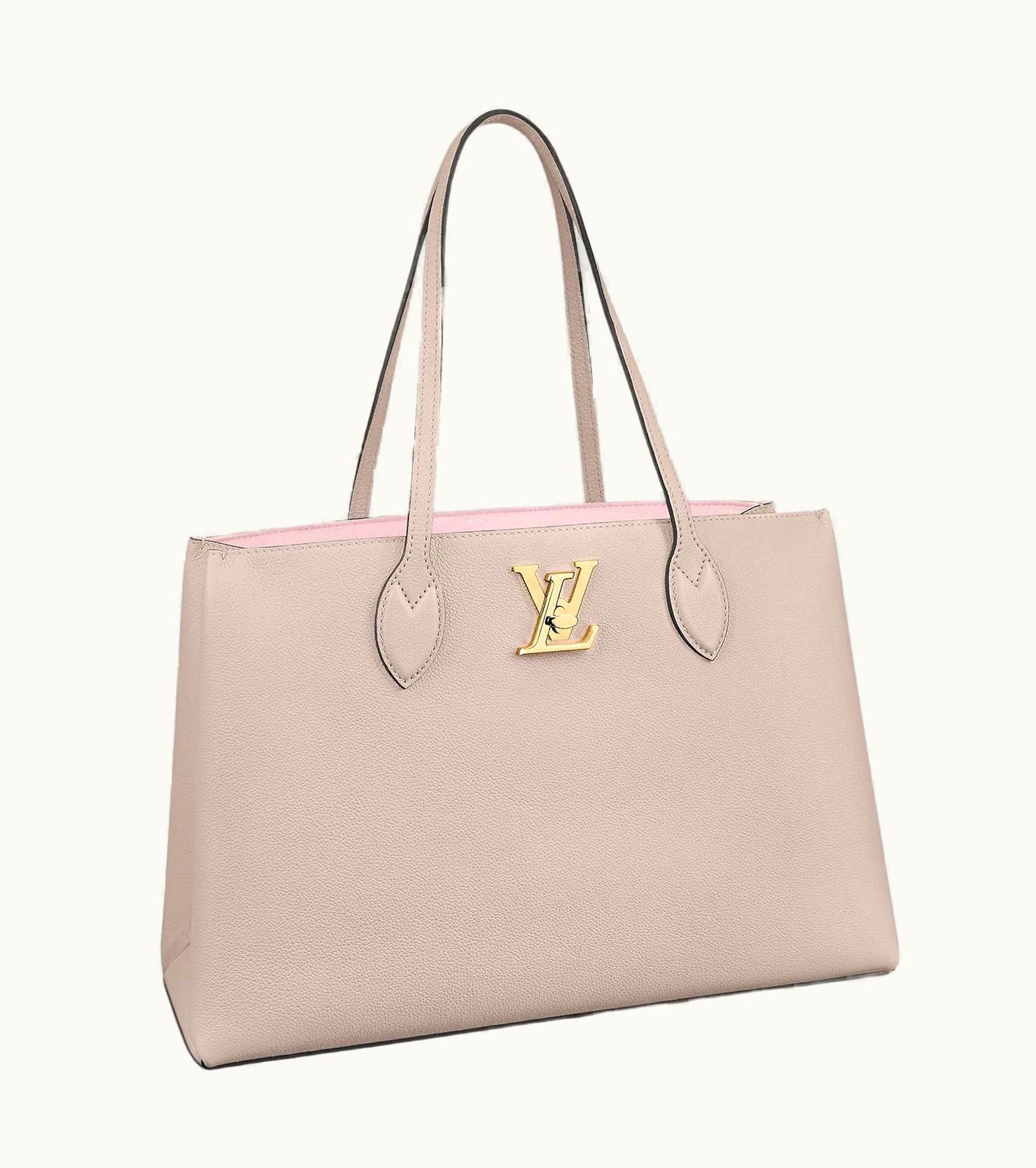 Louis Vuitton Louis Vuitton Greige Grained Calf Leather Lockme Shopper Bag
